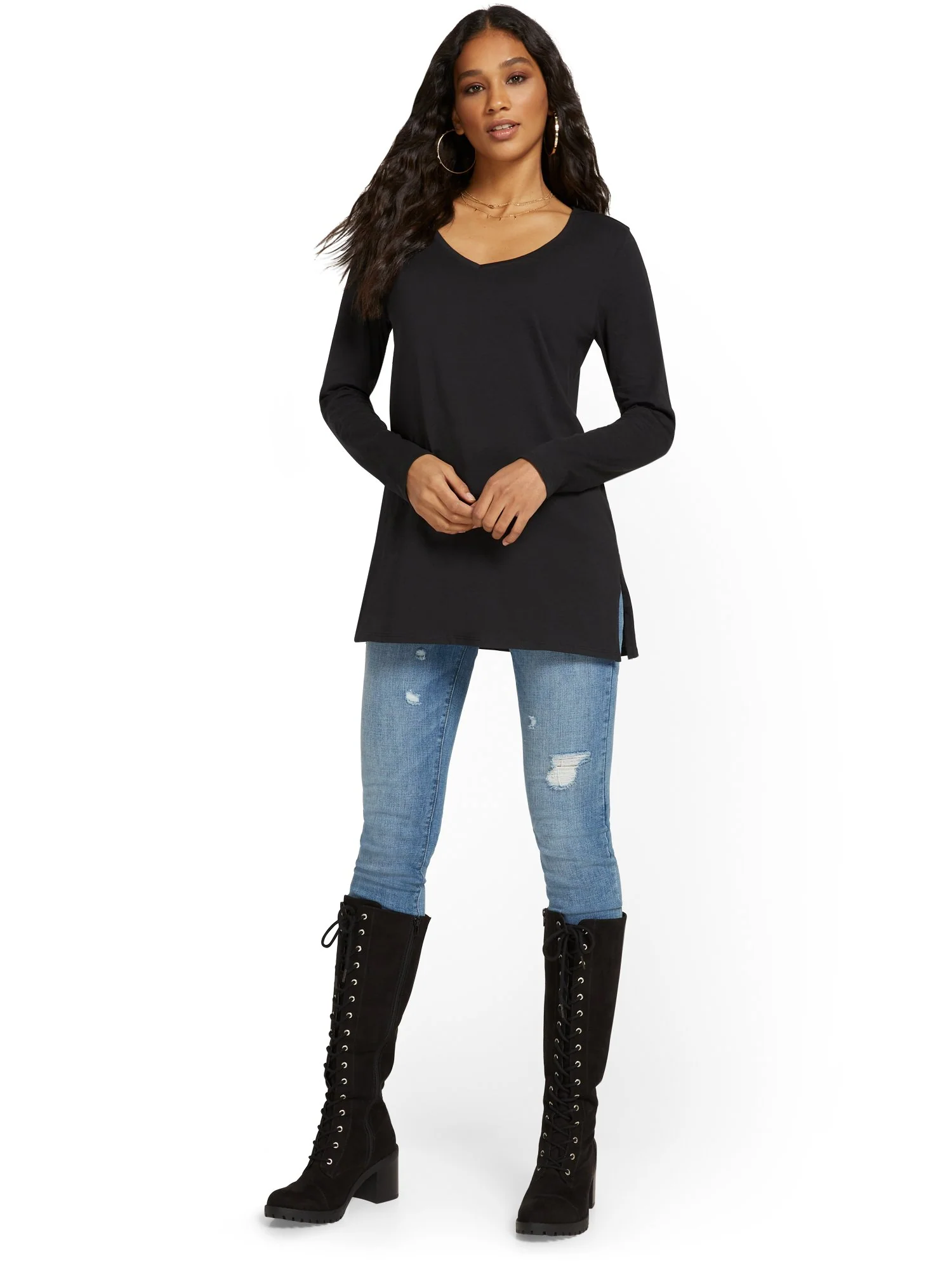 Long-Sleeve Perfect Tunic Top - Image 2