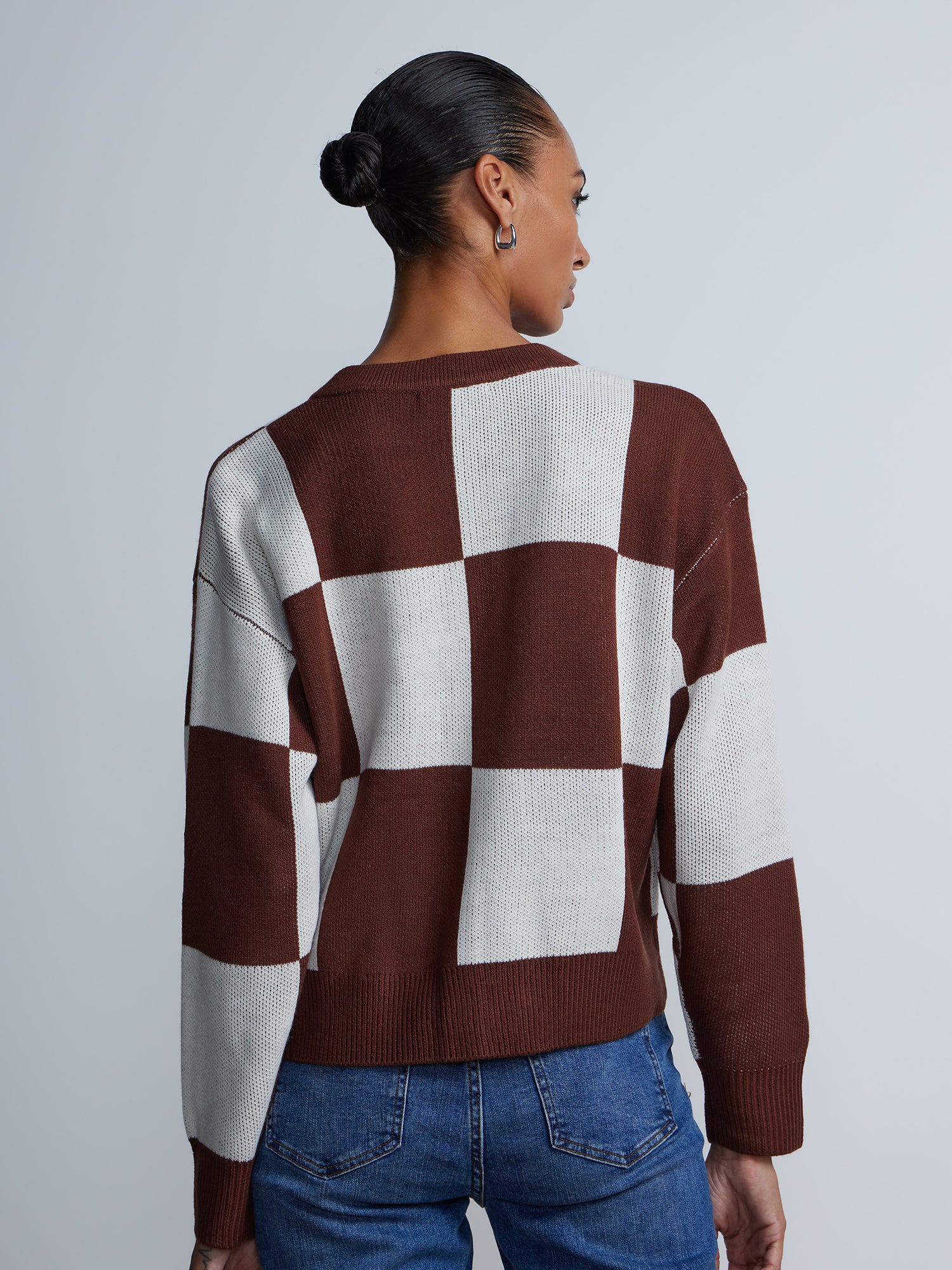 Long Sleeve Plaid Button-Front Cardigan - Image 4