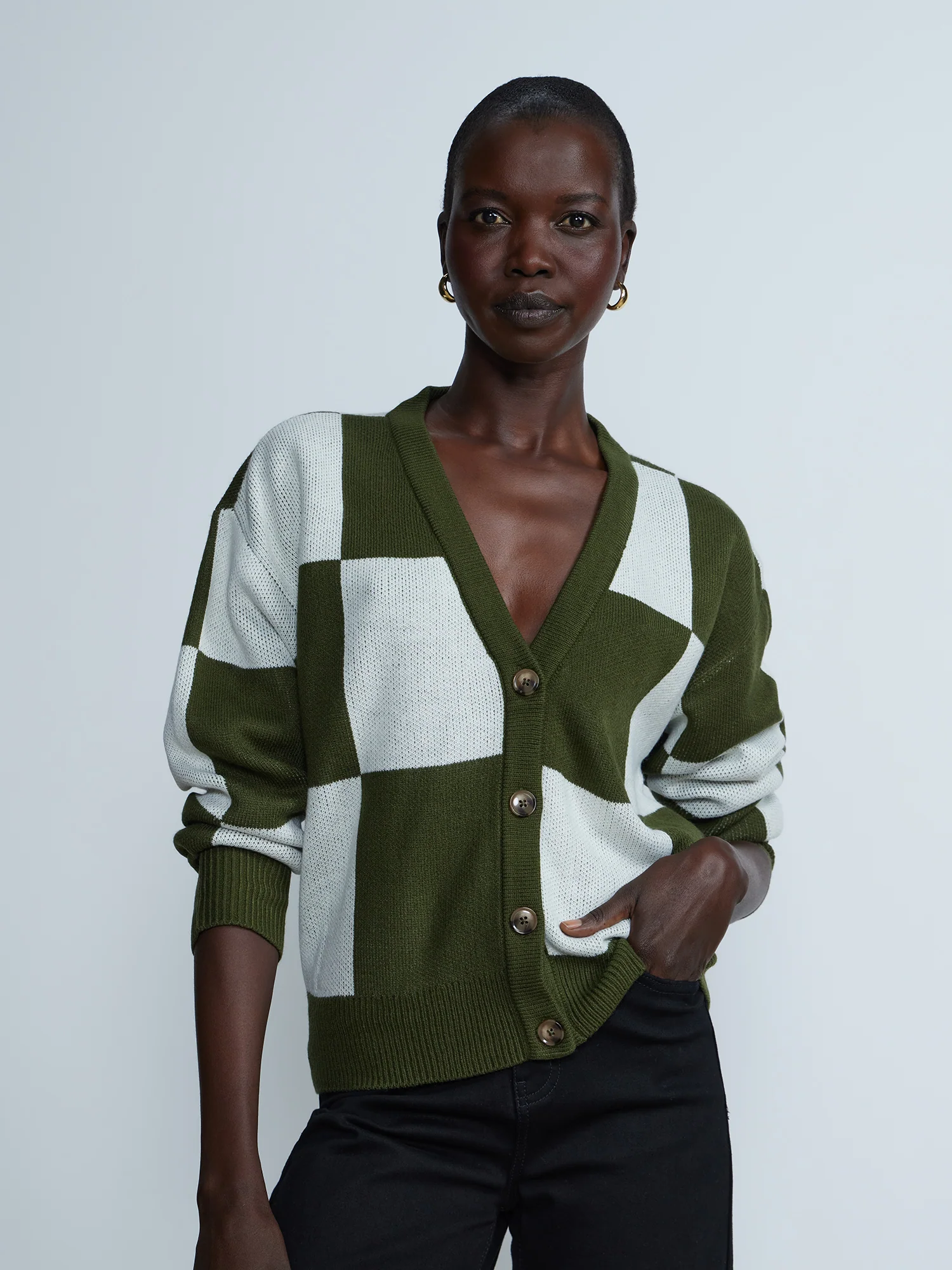Long Sleeve Plaid Button-Front Cardigan - Image 6