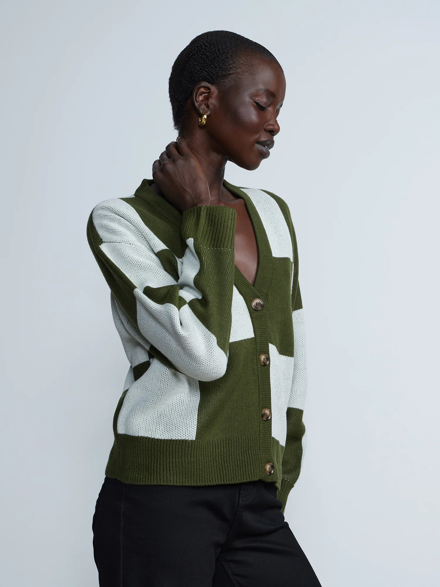 Long Sleeve Plaid Button-Front Cardigan - Image 8