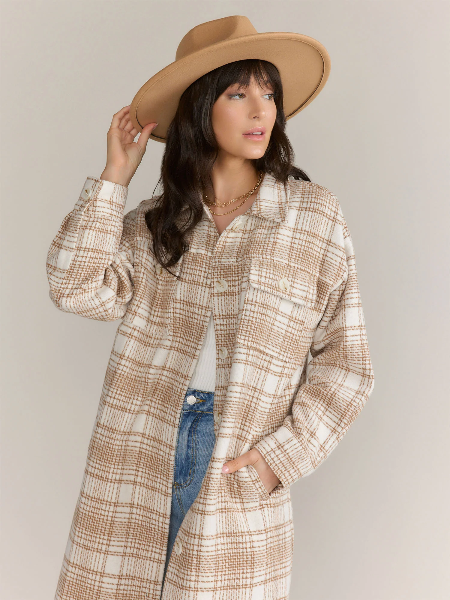 Gilli Long Sleeve Plaid Shacket - Brands We Love - Image 2