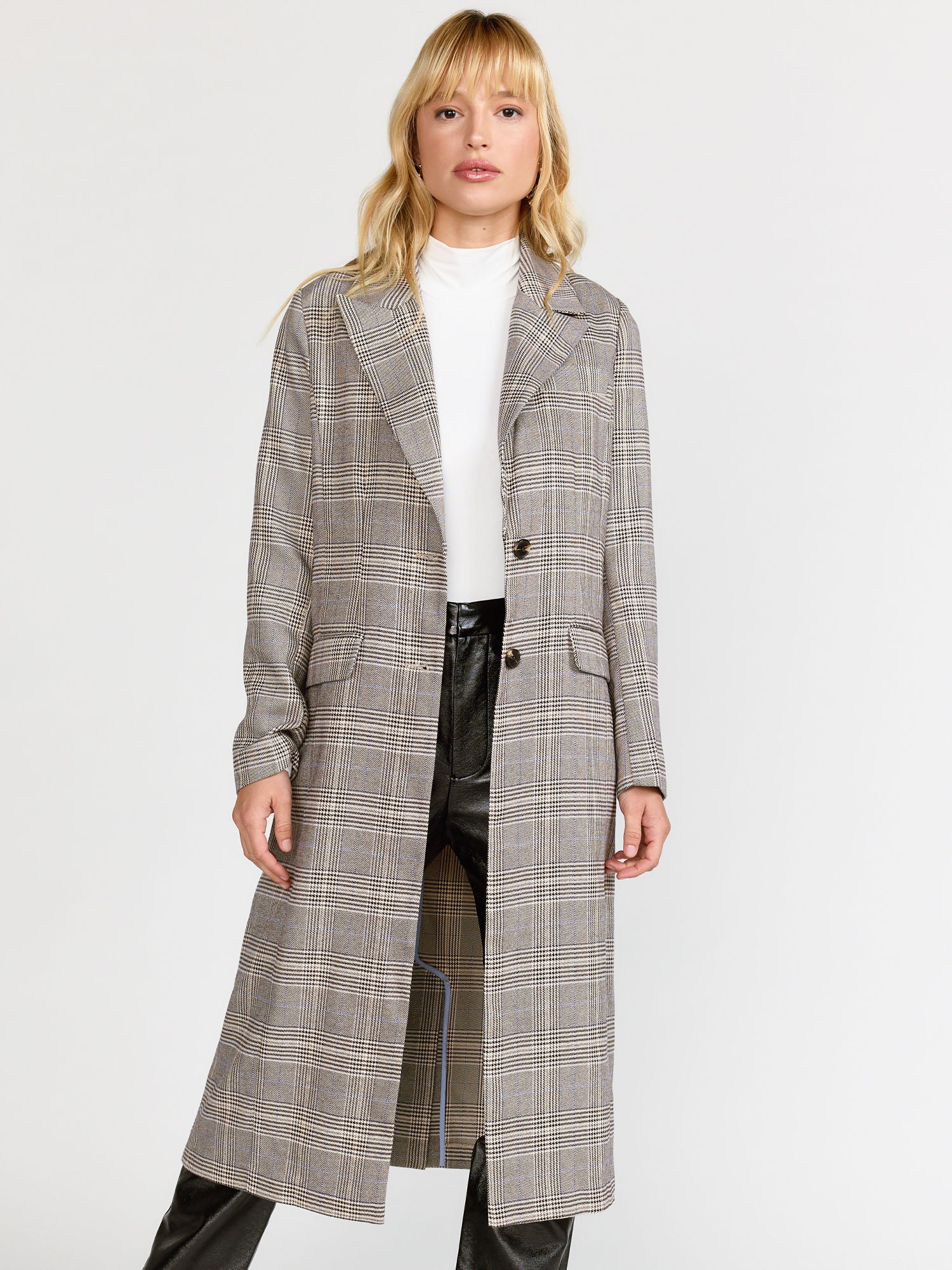 Fore Collection Long-Sleeve Plaid Trench Coat - Brands We Love - Image 4