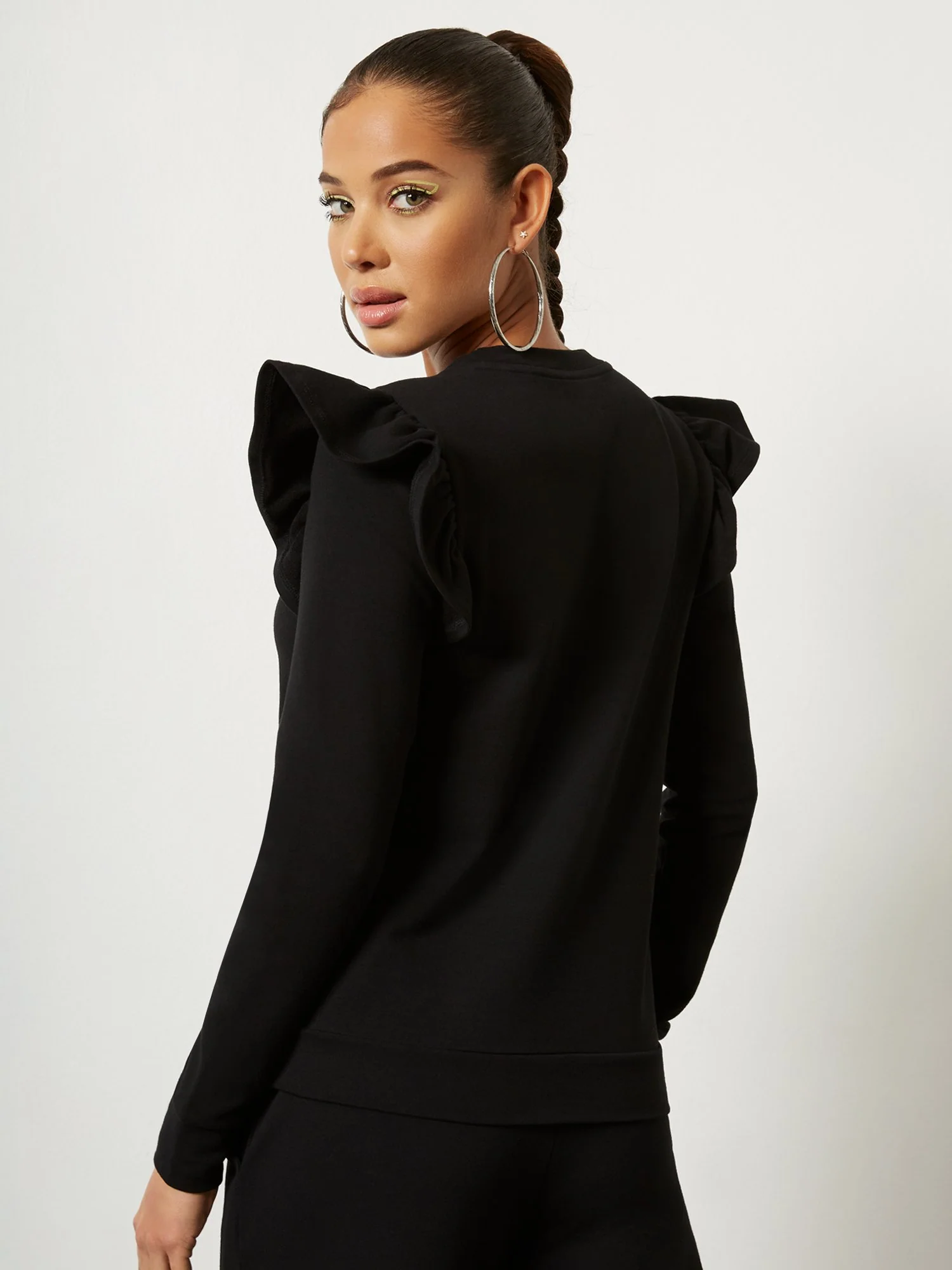 Long-Sleeve Ruffle-Shoulder Top - Image 3