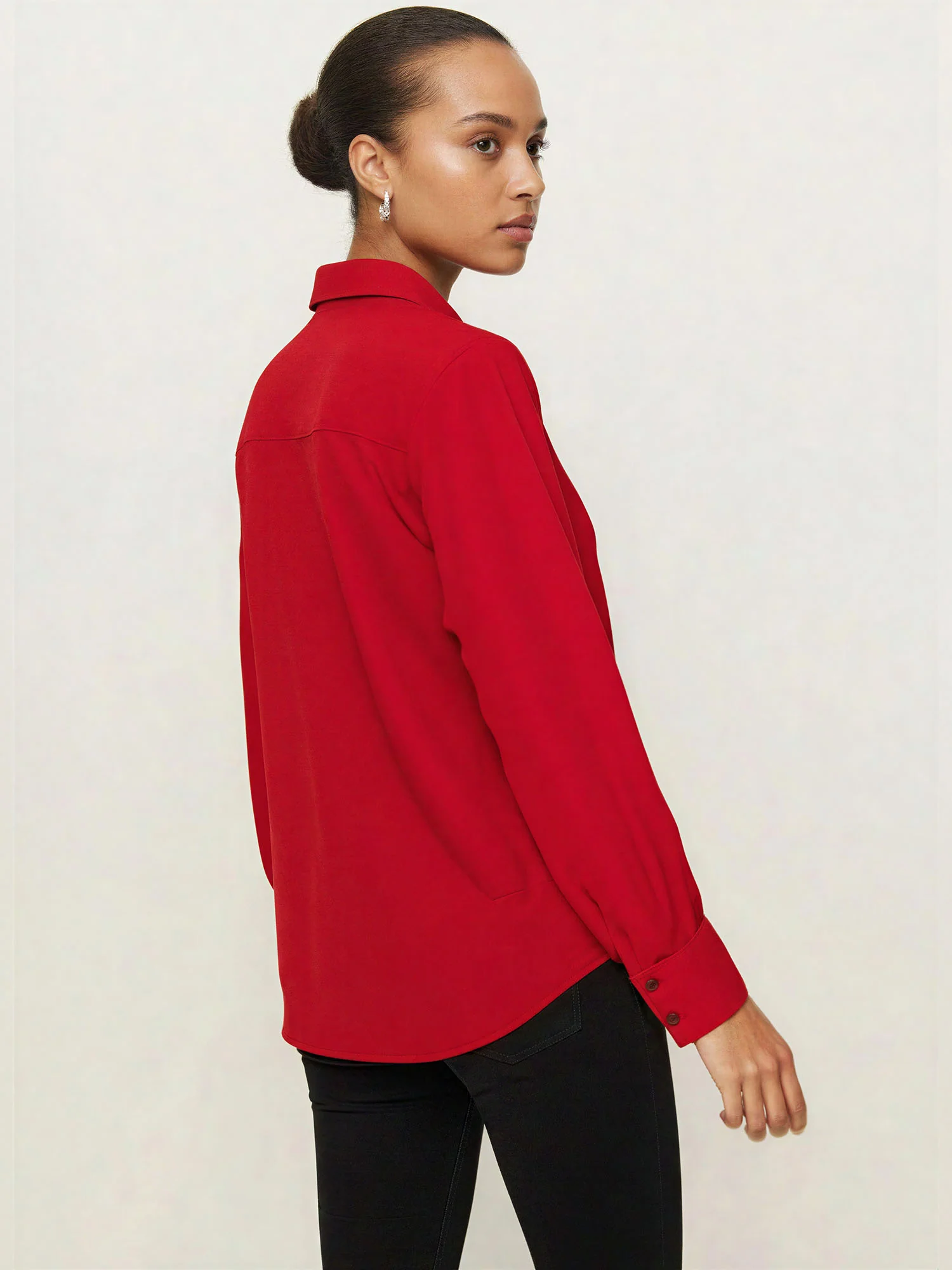 Long Sleeve Single Pocket Button Down Shirt - Image 6