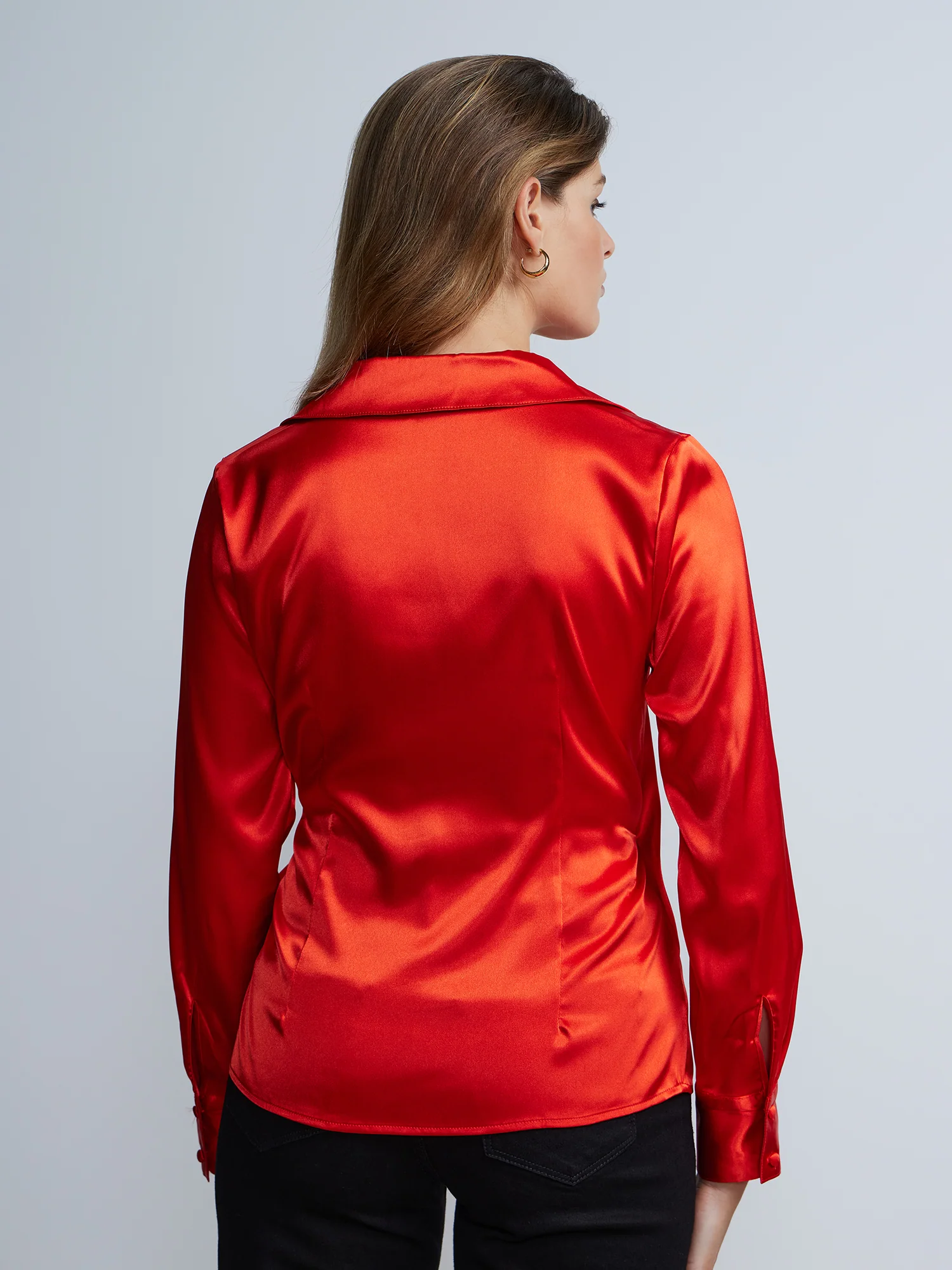 Long Sleeve Surplice Neck Blouse - Image 3