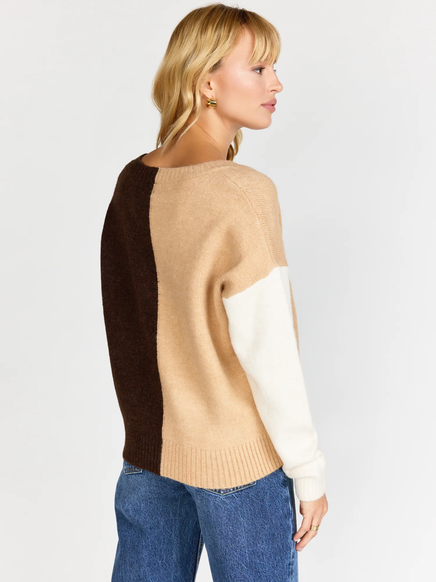 Lush Long-Sleeve Tonal Brown Colorblock Pullover - Brands We Love - Image 5