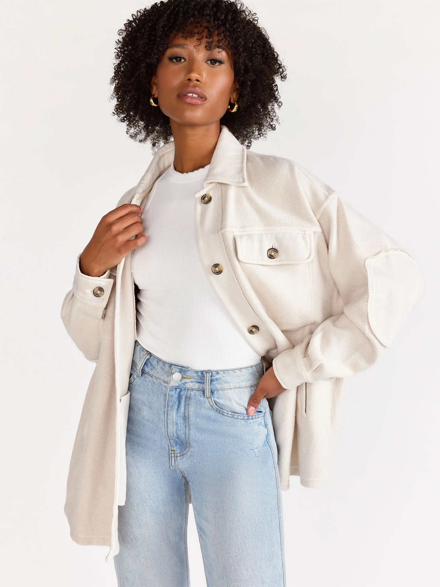 Long-Sleeve Washed Fleece Shacket - Stoosh - Image 10