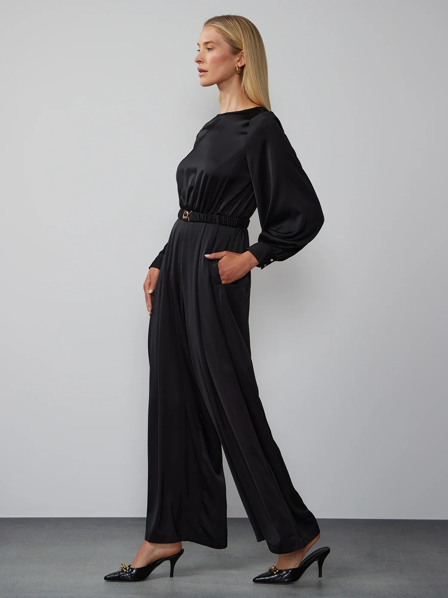 Long Sleeve Wide Leg Jumpsuit - Image 2