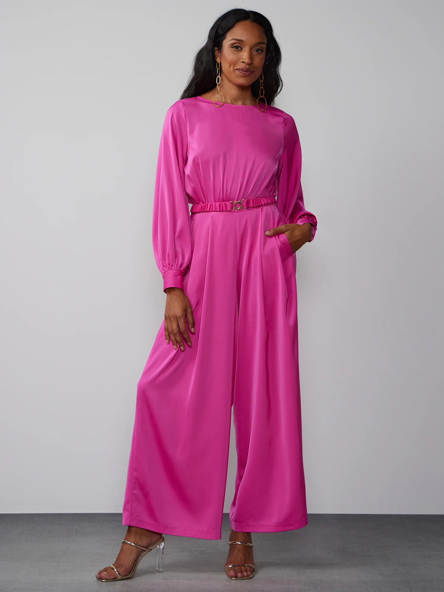 Long Sleeve Wide Leg Jumpsuit - Image 21