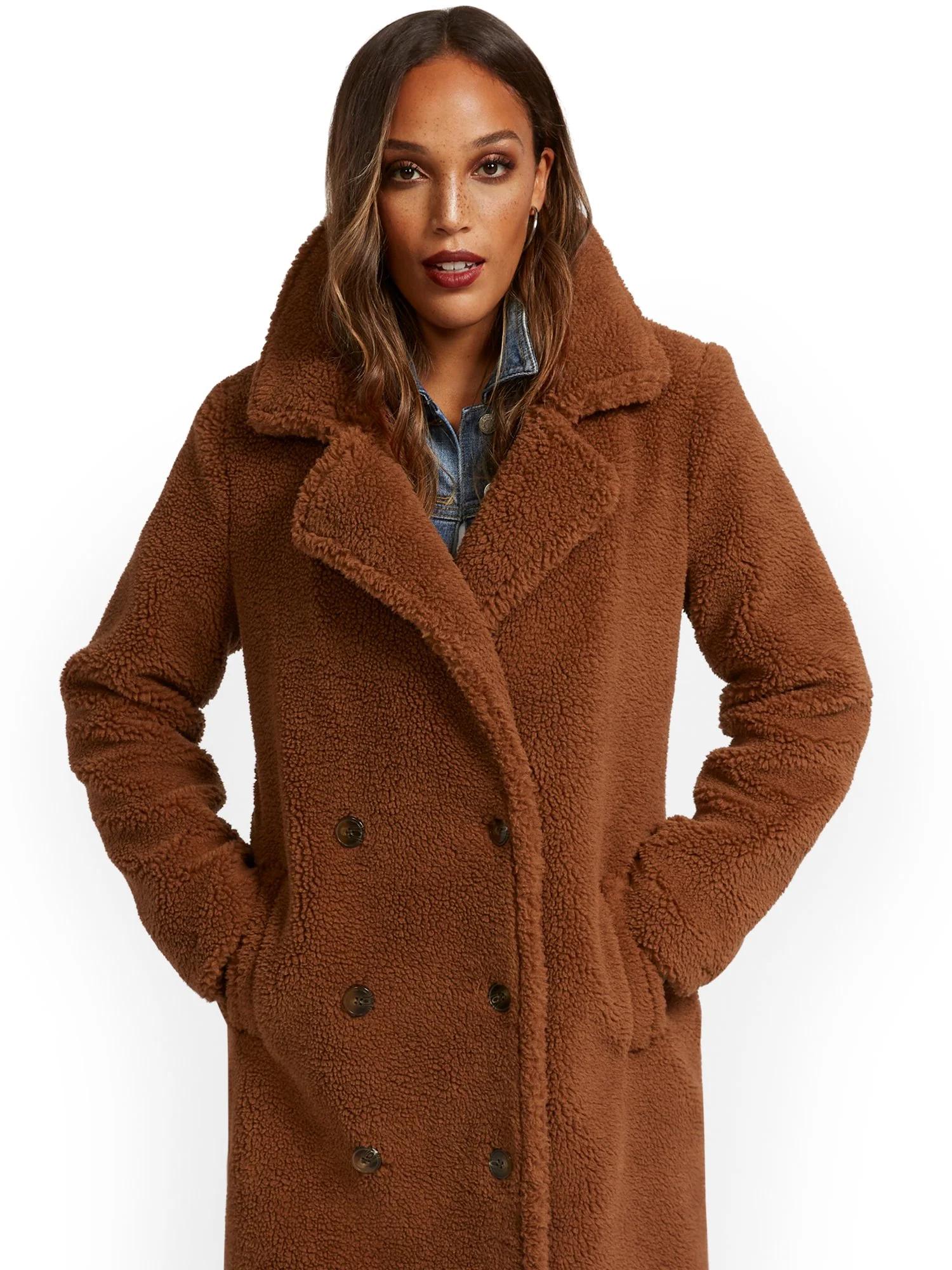 Long Teddy Faux-Fur Coat - Image 9