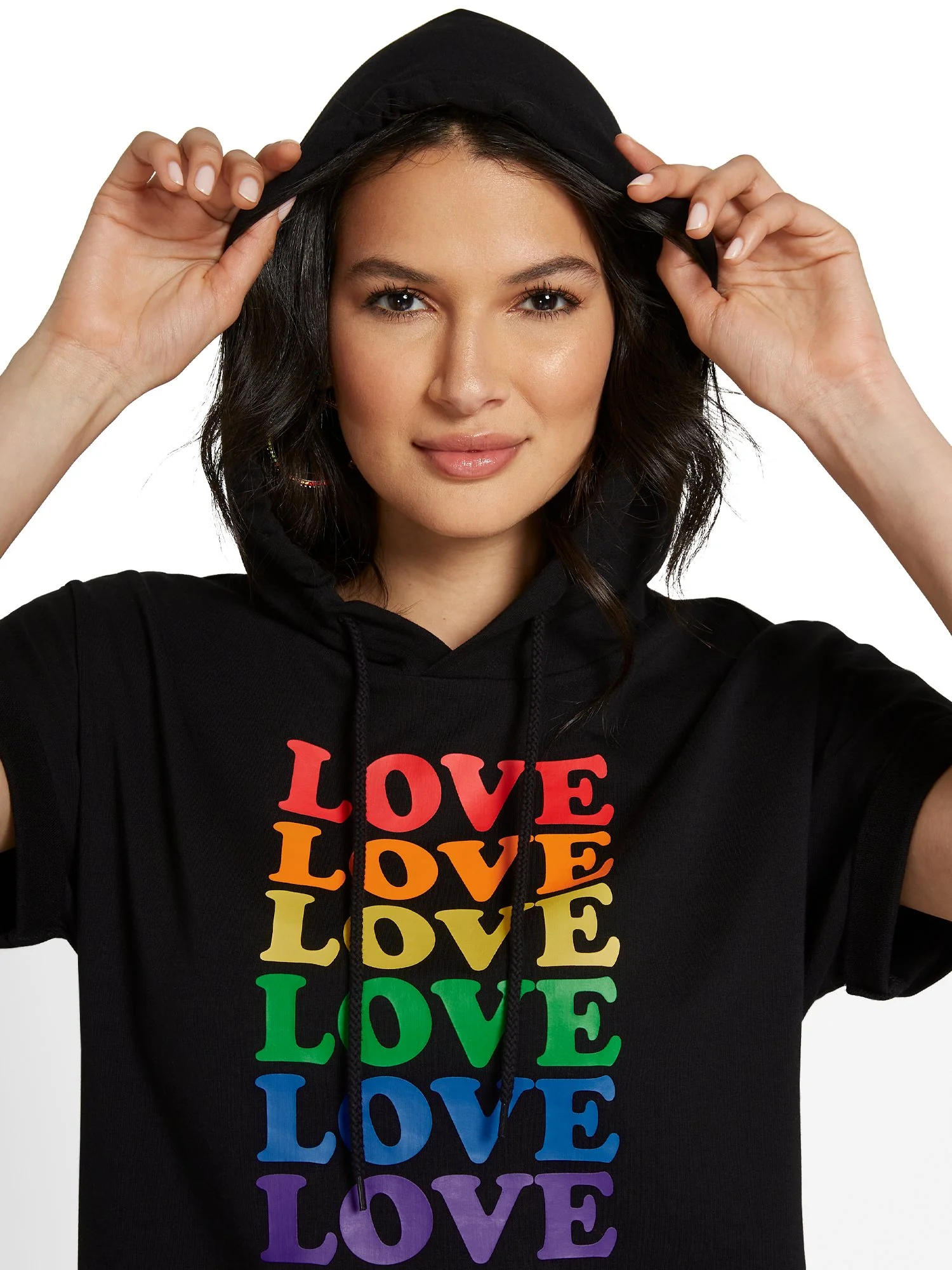 Love Graphic French Terry Hoodie Dress - Image 4