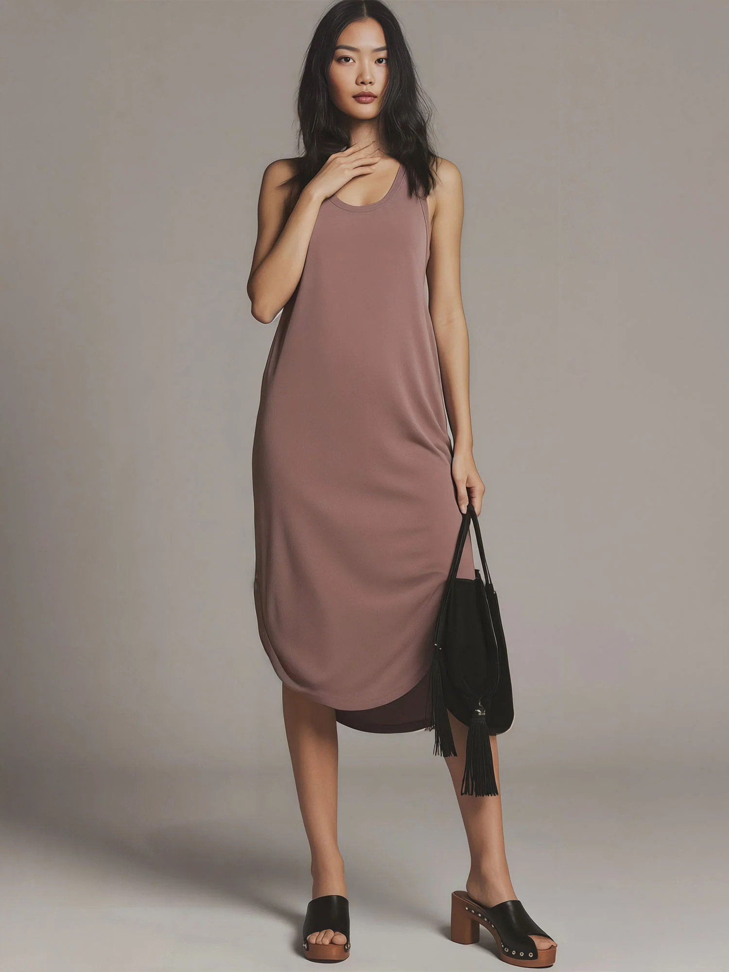Estella Sleeveless Scoop Neck Modal Knit Midi Dress - Image 2
