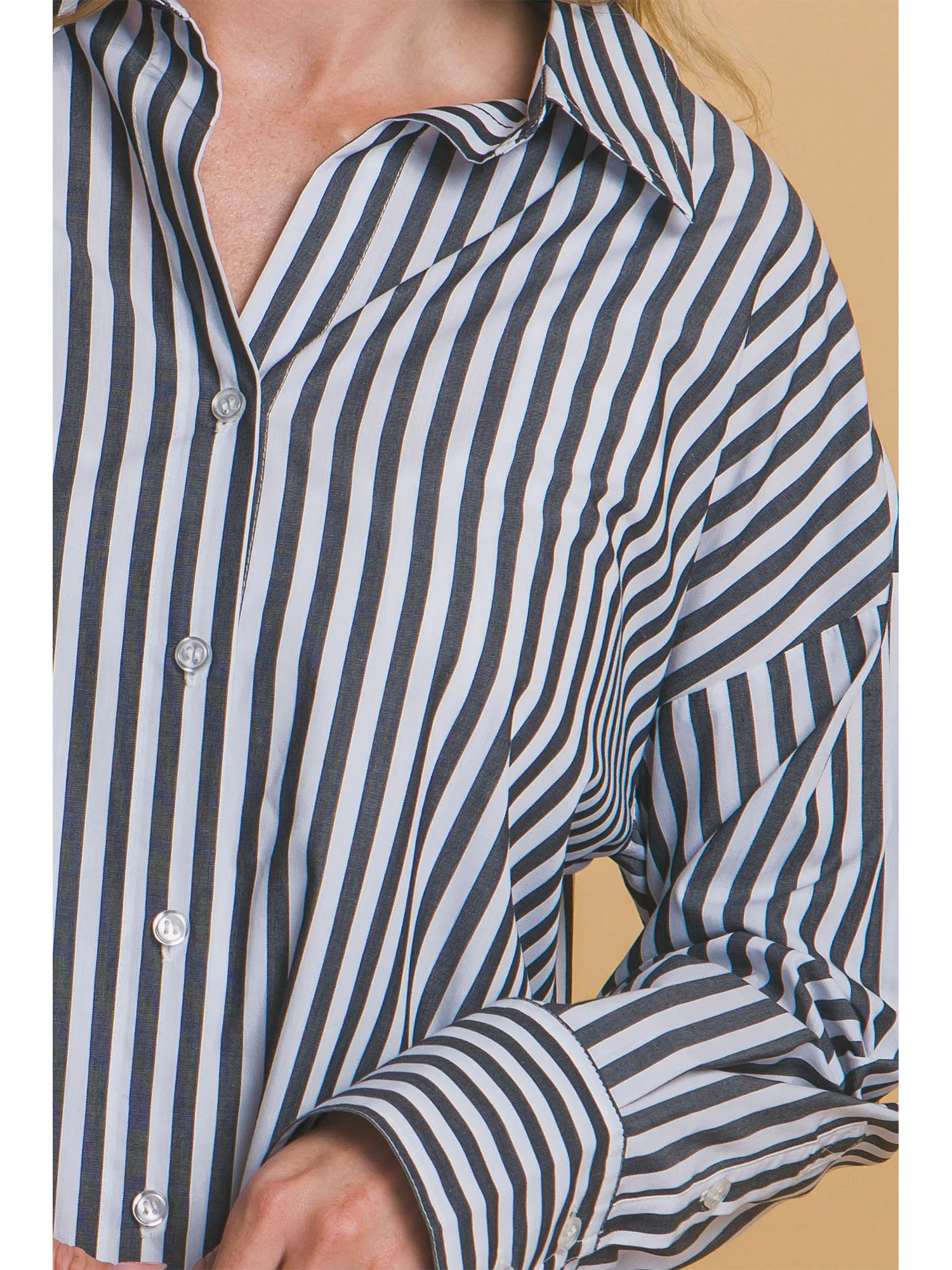 Stretch Cotton Striped Button Down Shirt - Image 18