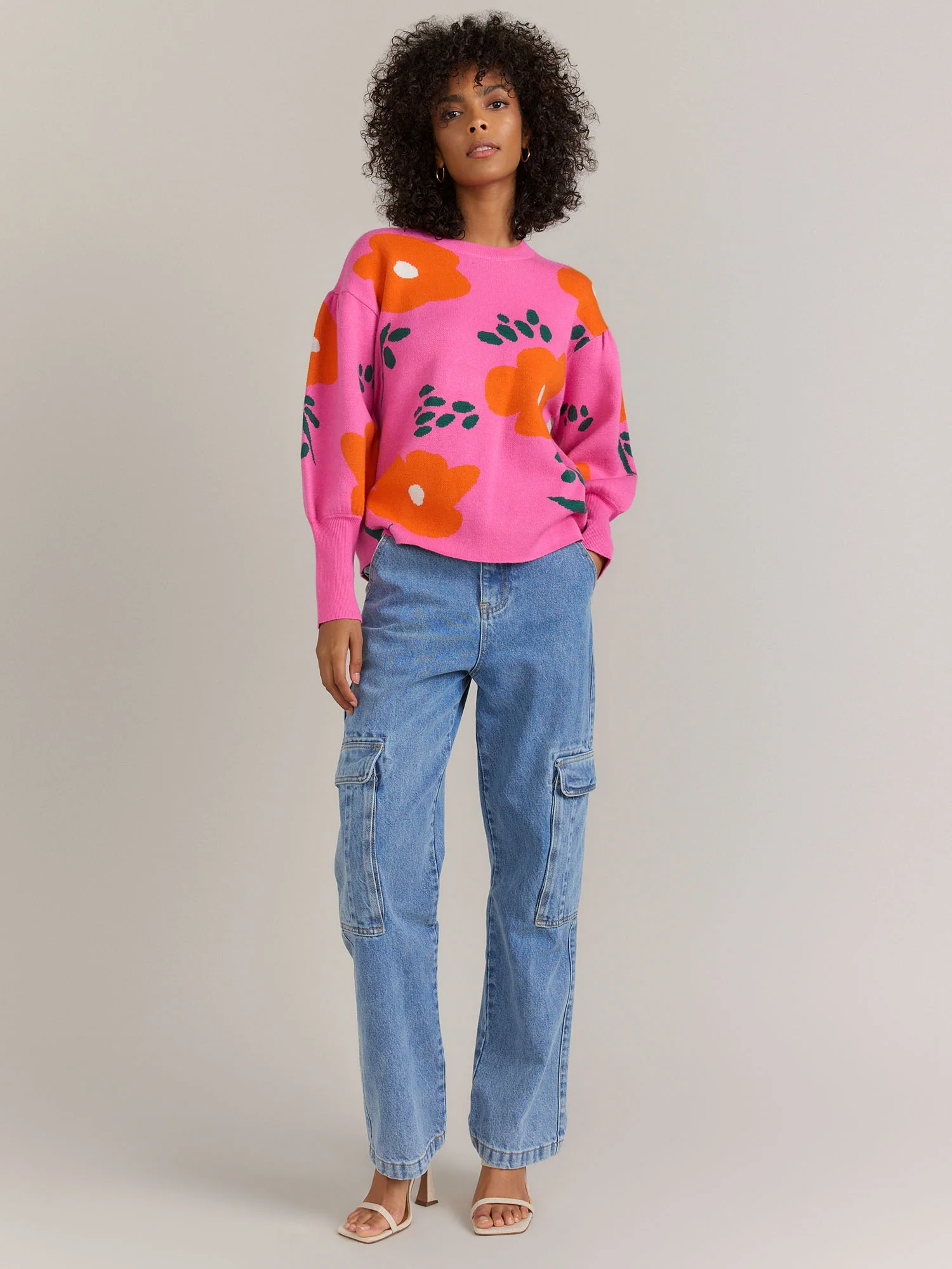 Sugarlips Long Puff Sleeve Floral Pullover - Brands We Love - Image 2