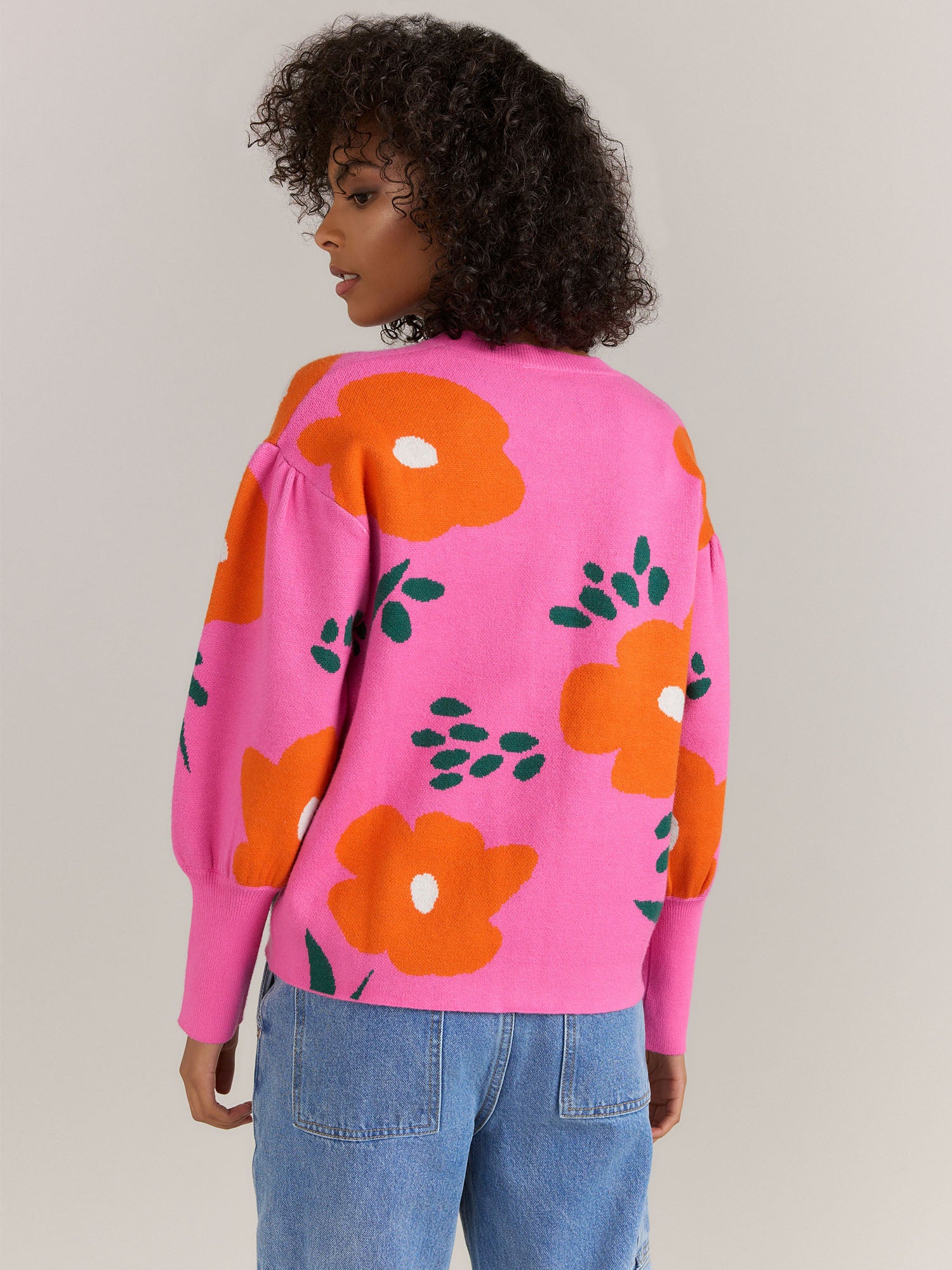 Sugarlips Long Puff Sleeve Floral Pullover - Brands We Love - Image 3