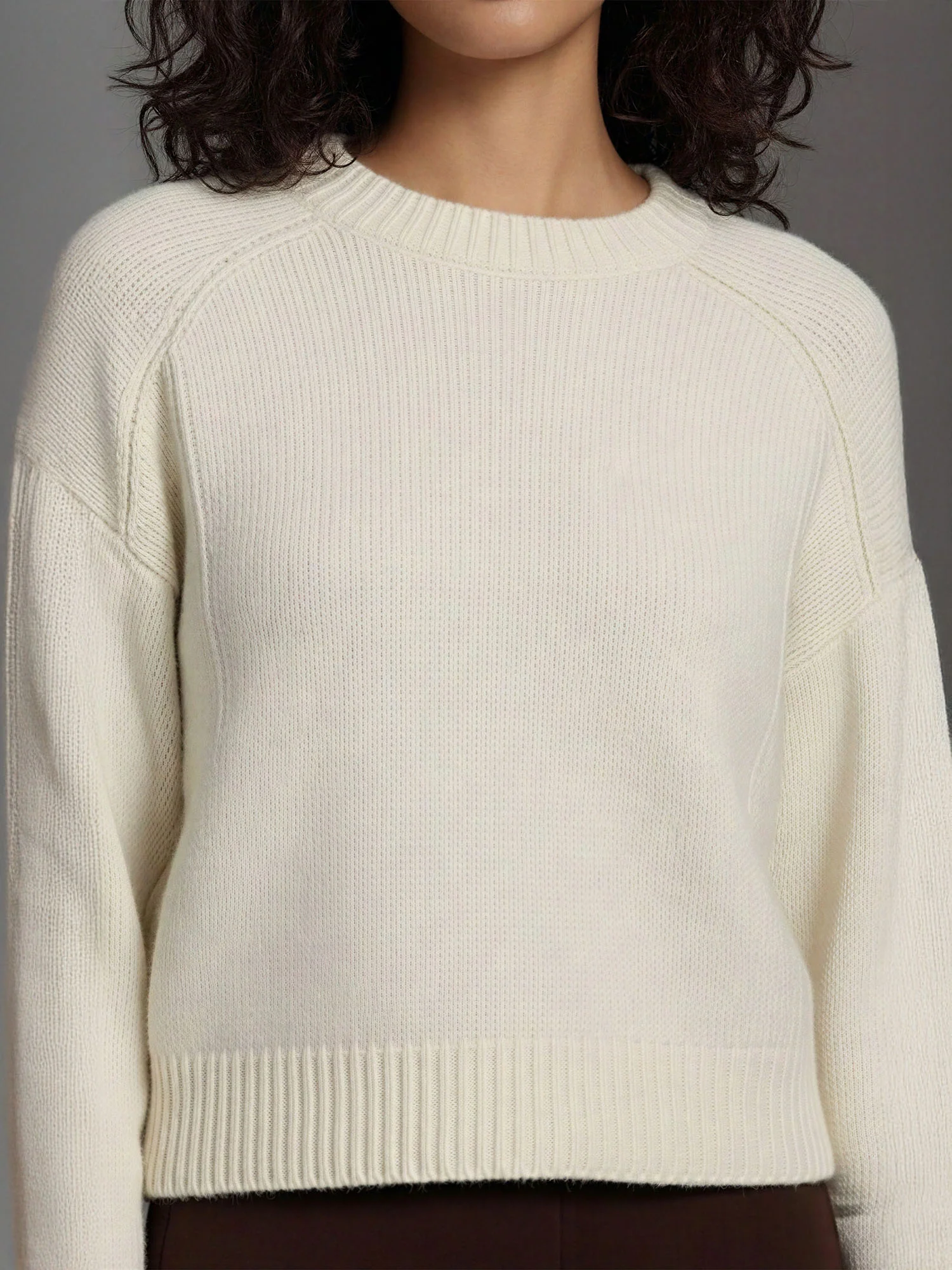 Crew Neck Seam Detail Sweater - Image 14