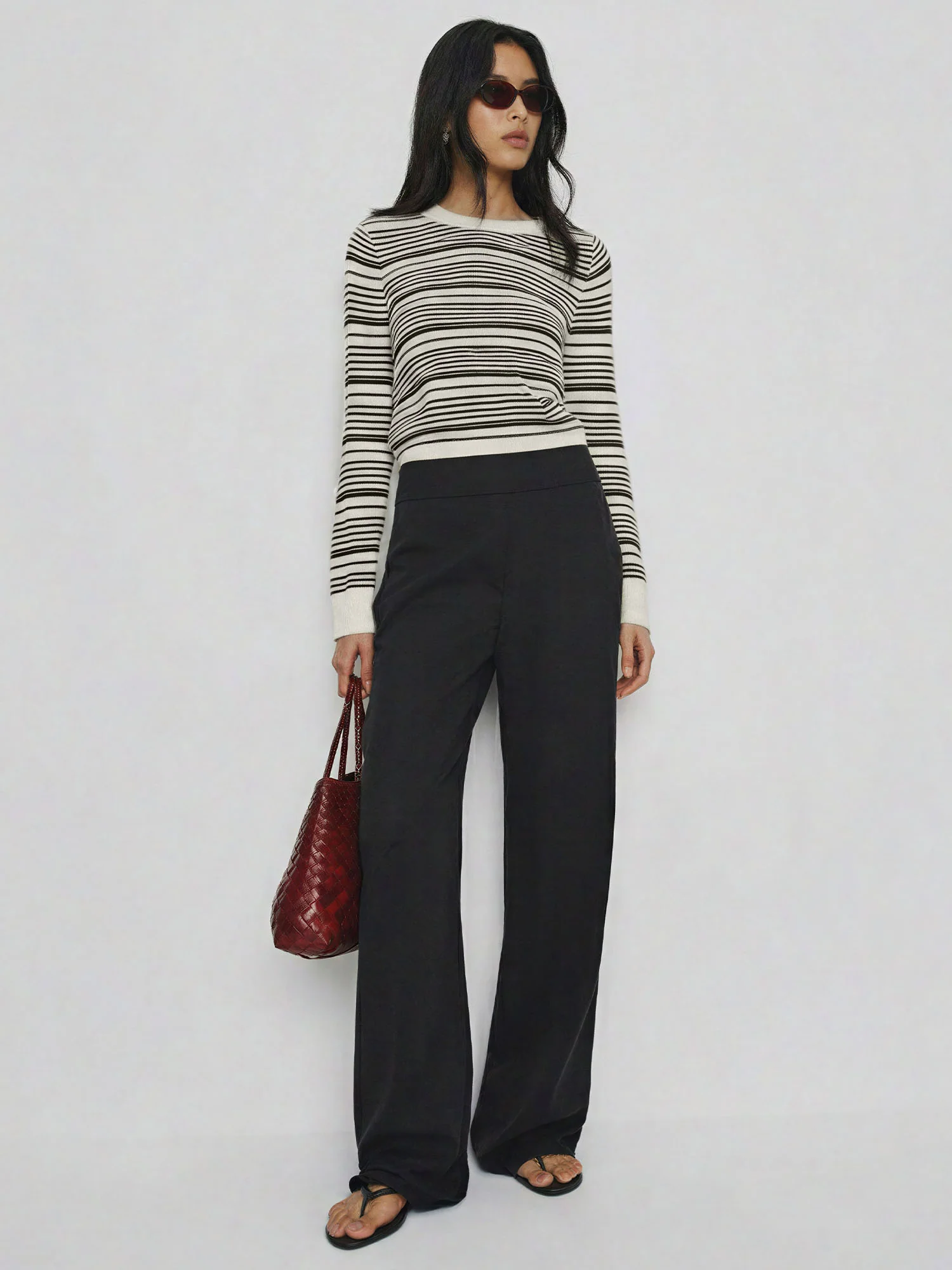Crew Neck Stripe Sweater - Image 3