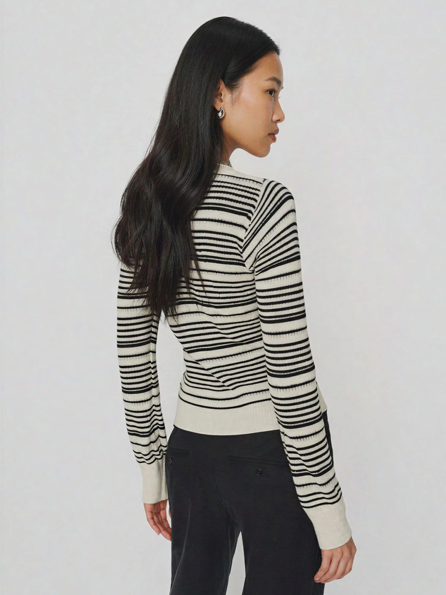 Crew Neck Stripe Sweater - Image 4