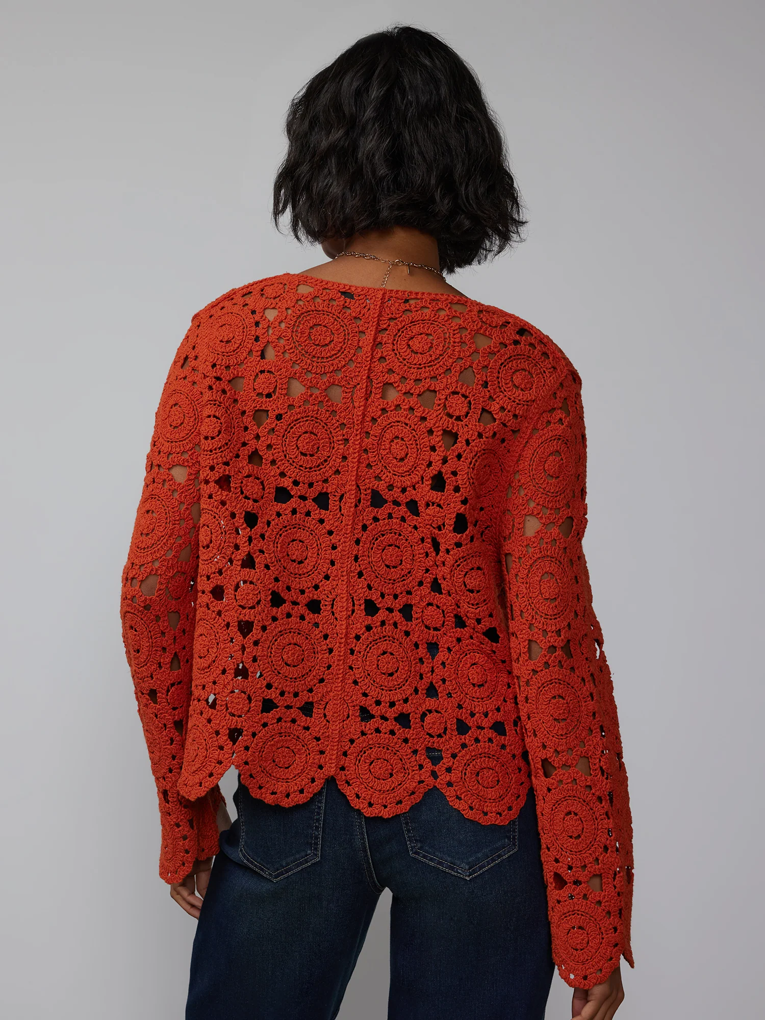Long Sleeve Crochet Cardigan - Image 8