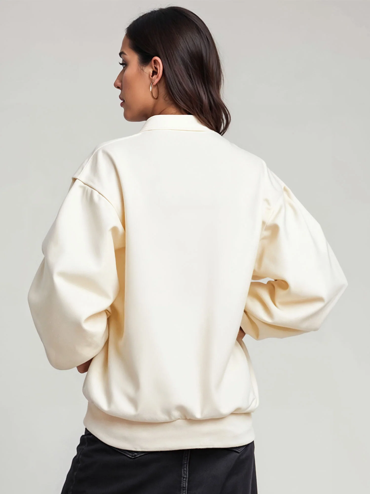 Long Sleeve Polo Poet Sleeve Sweatshirt - Image 3