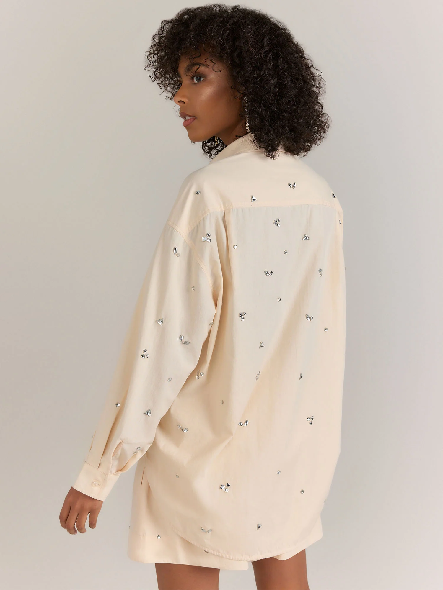 Blue B Embellished Gemstone Poplin Button Down And Shorts Set - Brands We Love - Image 4