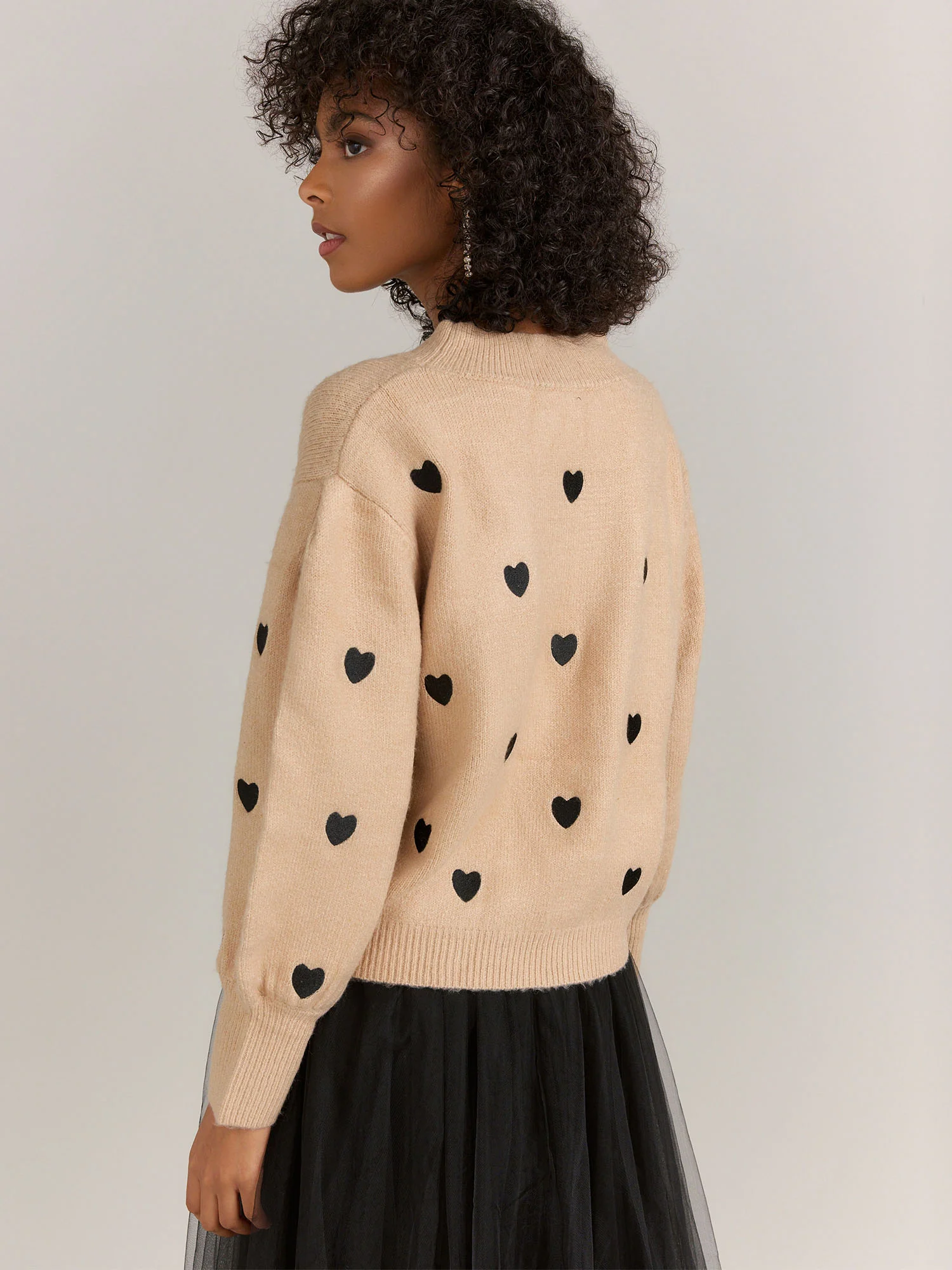 Sugarlips Long Puff Sleeve Heart Pullover - Brands We Love - Image 4
