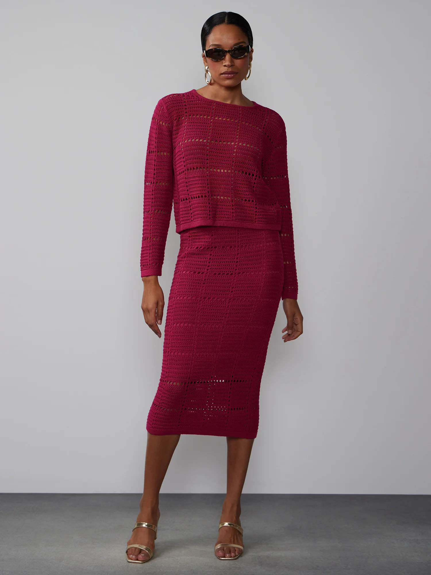 Long Sleeve Square Crochet Pullover - Image 4