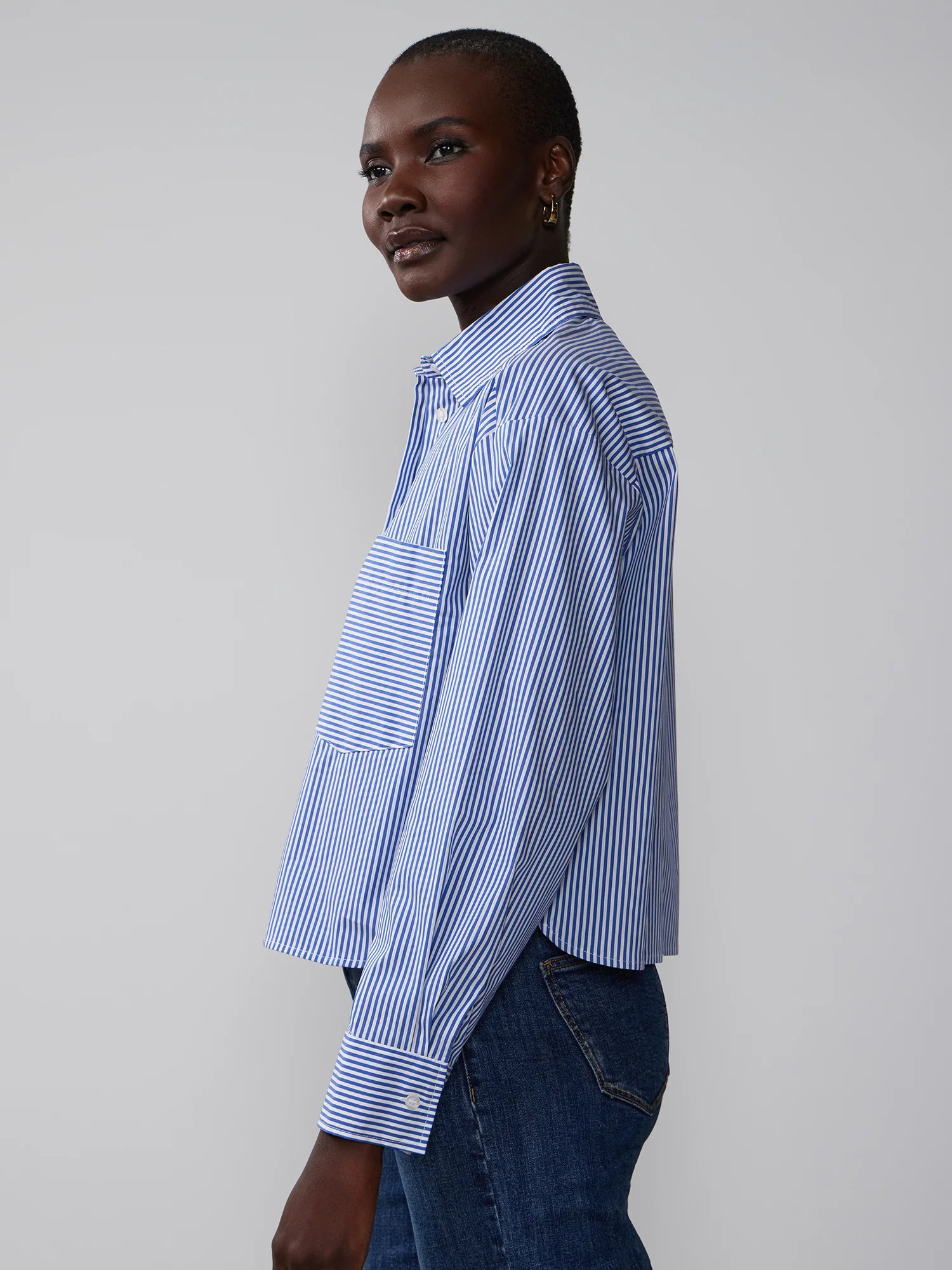 Stripe Boxy Button Down Shirt - Image 2