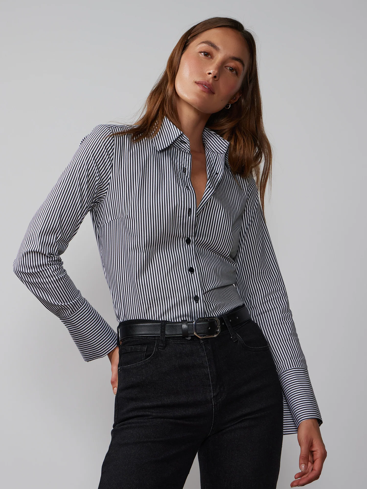 Long Sleeve Striped Slim Fit Shirt
