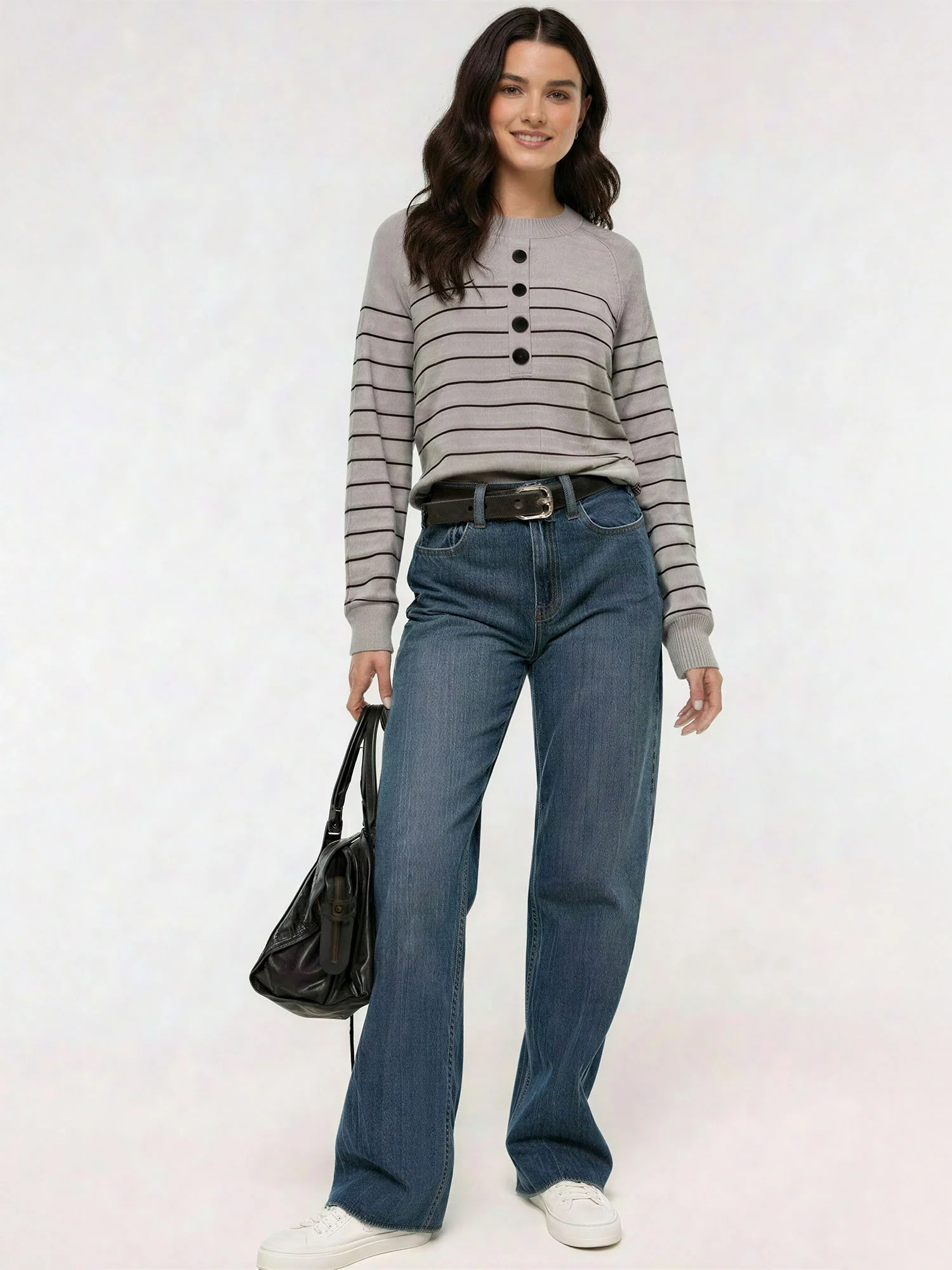 Striped Button Neck Sweater - Image 12