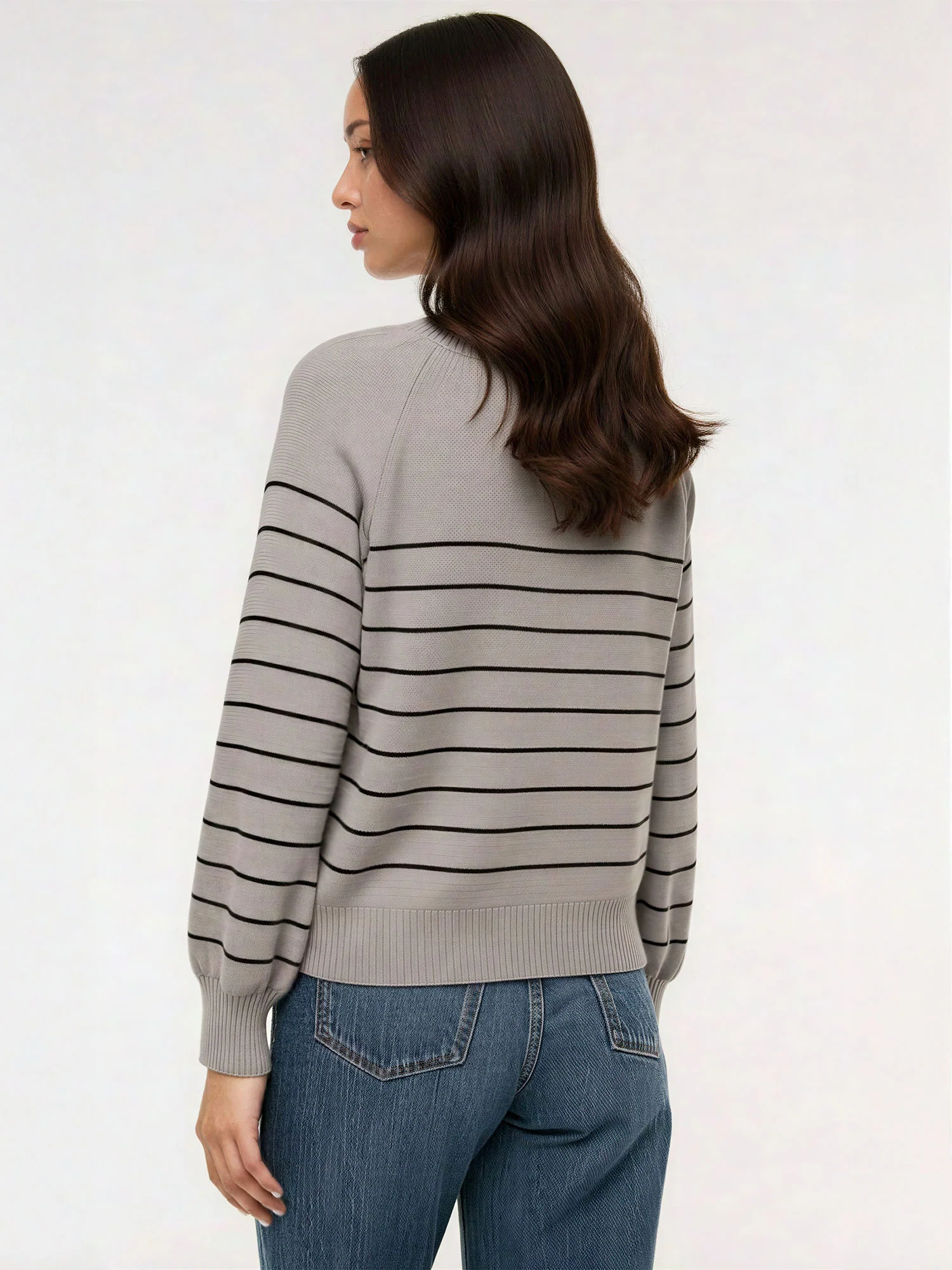Striped Button Neck Sweater - Image 13