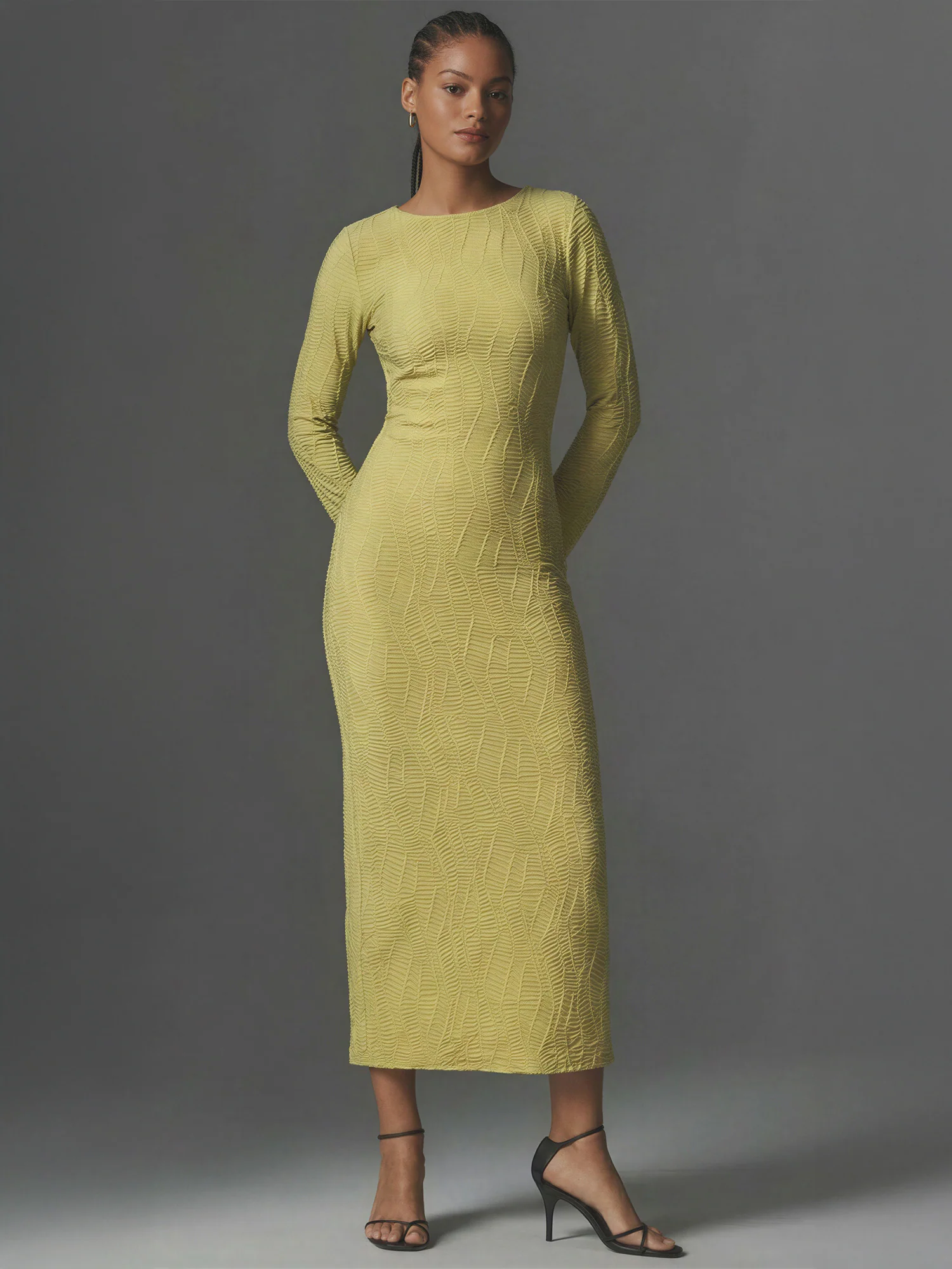Texture Knit Maxi Sweater Dress