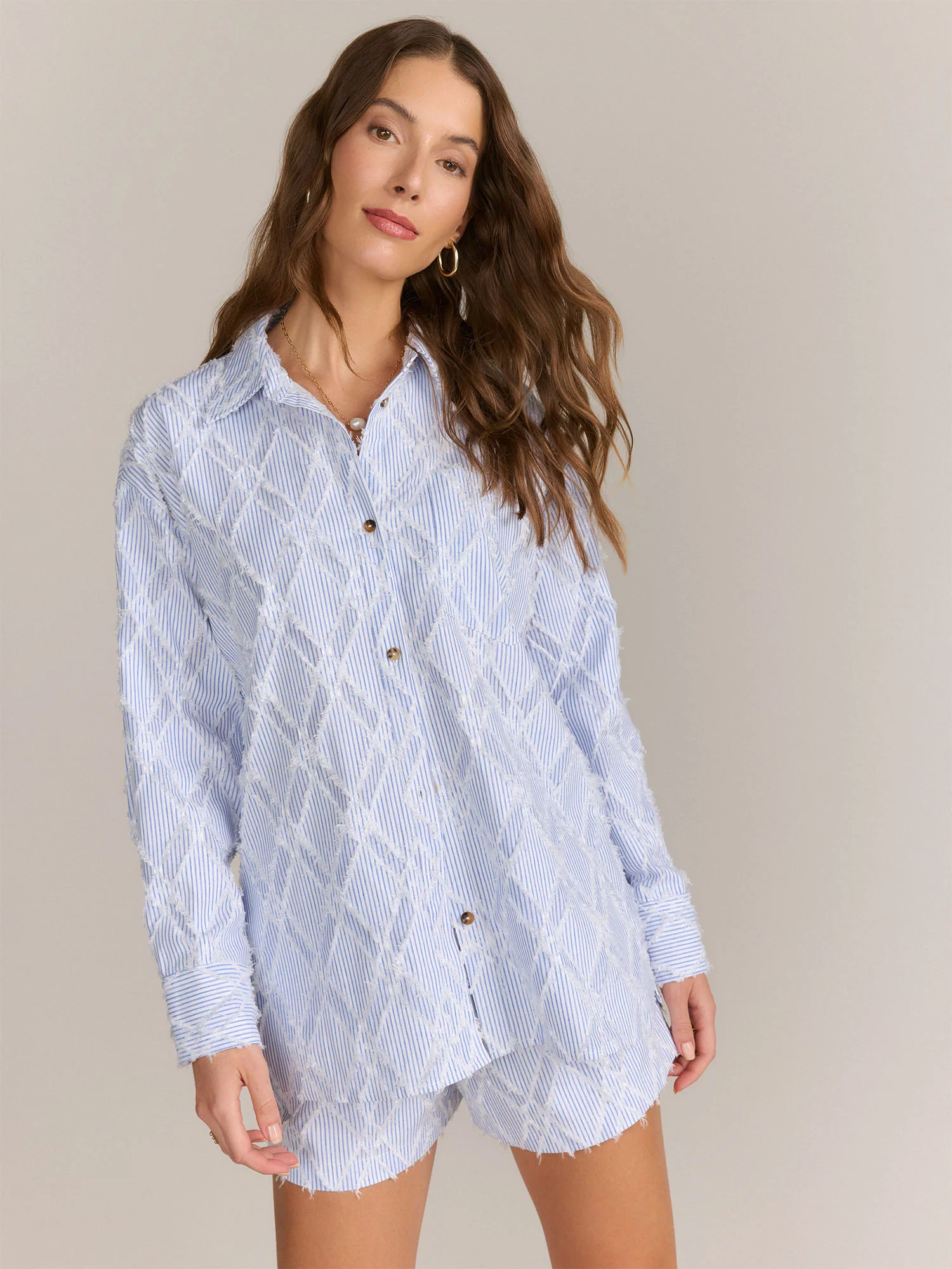 Lena Textured Button Down And Shorts Set - Brands We Love - Image 2