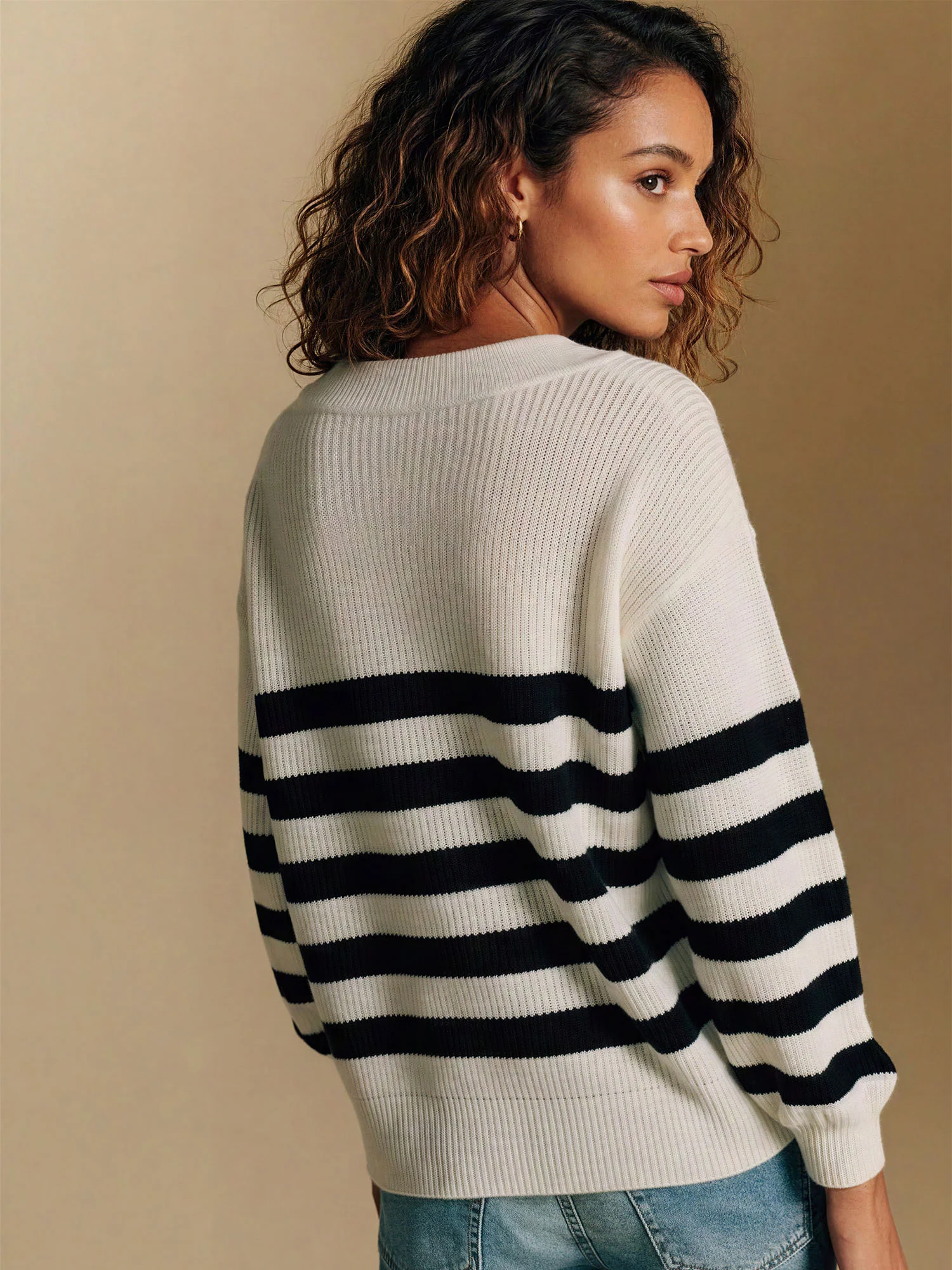 V-Neck Stripe Sweater - Image 4