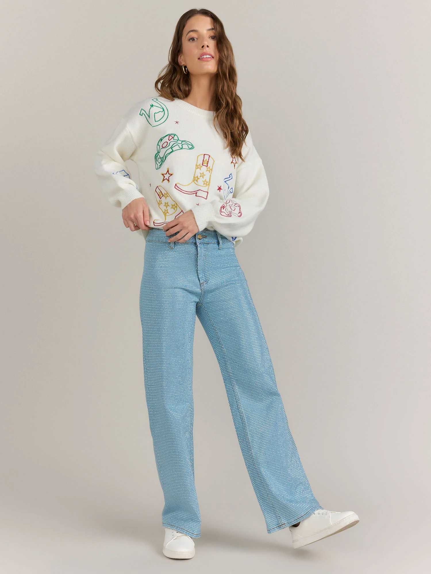 Blue B Long Sleeve Western Motif Pullover - Brands We Love - Image 4