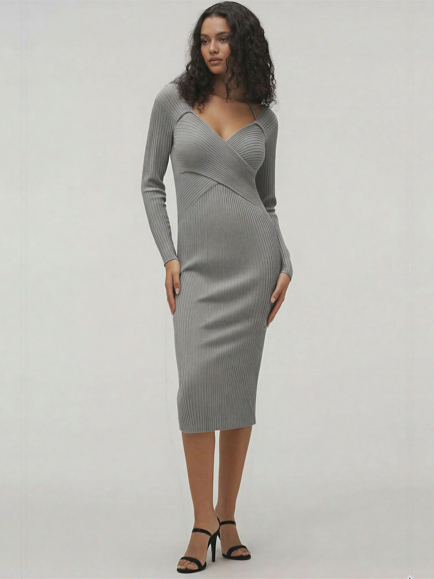 Wrap Sweater Midi Dress - Image 8
