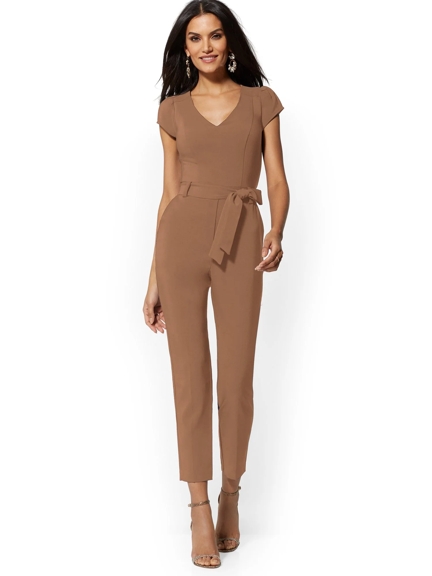 Madie Cap-Sleeve Jumpsuit - 7th Avenue