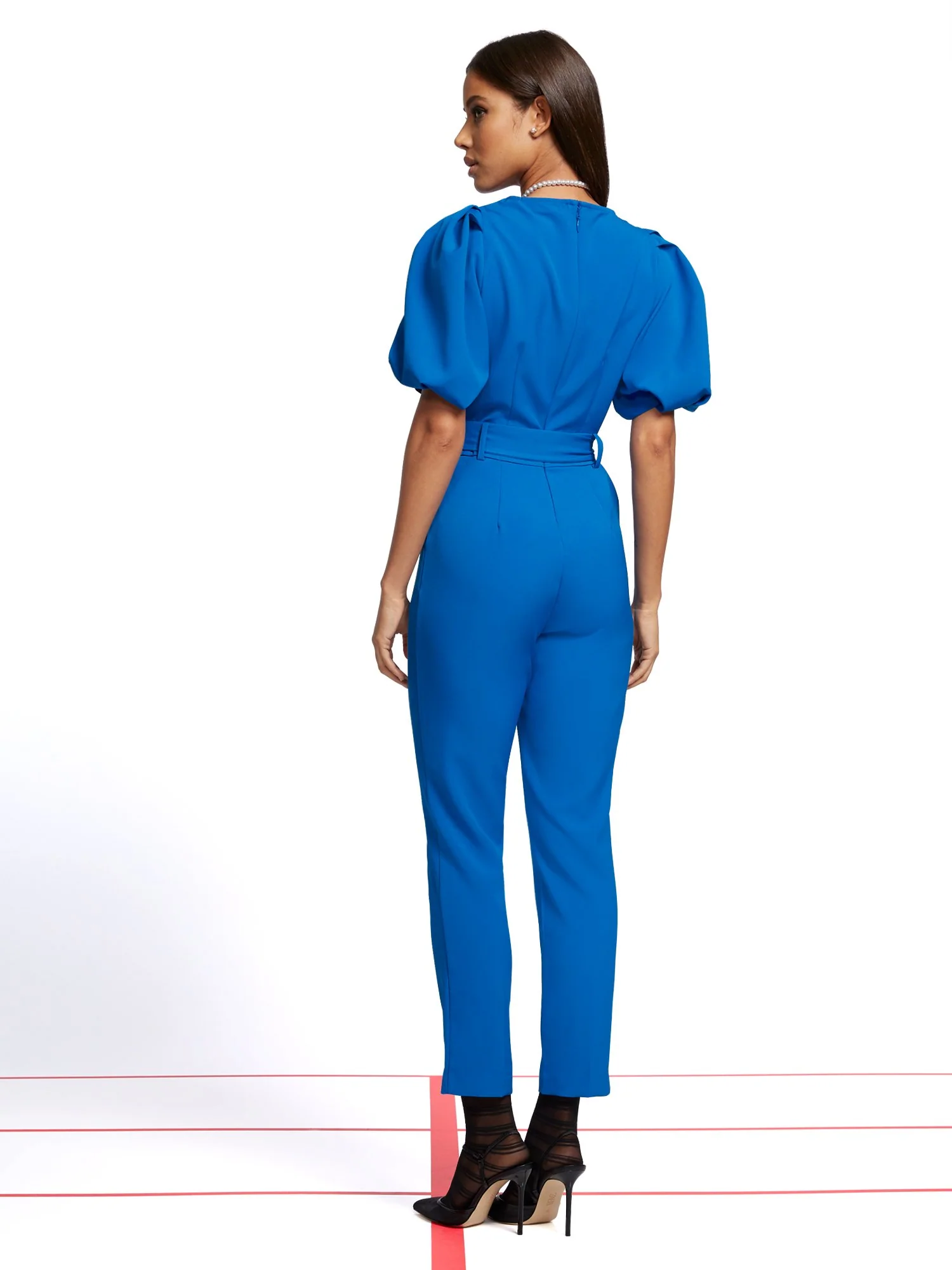 Madie Puff-Sleeve Belted Jumpsuit - 7th Avenue - Image 7
