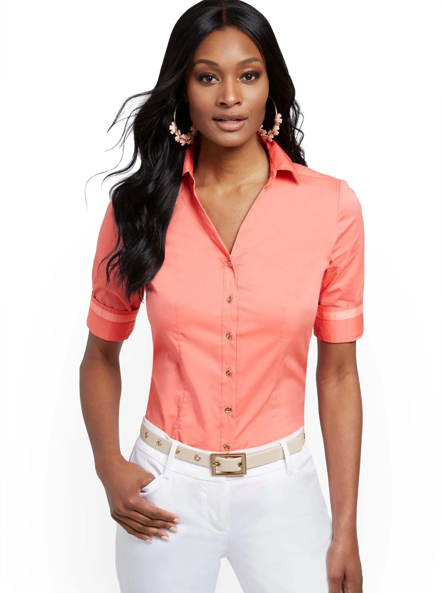Madison Stretch Shirt - Secret Snap - 7th Avenue - Image 14