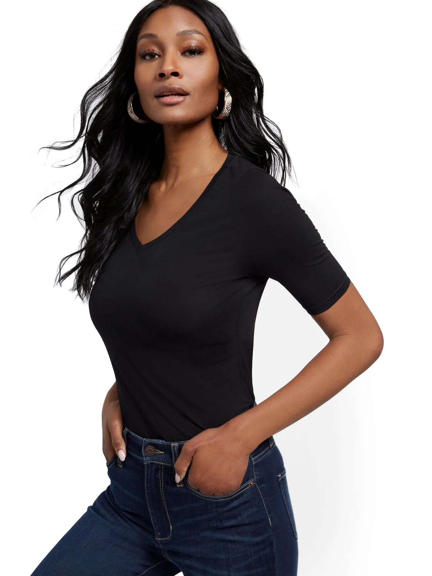 Manhattan V-Neck Tee - Image 2