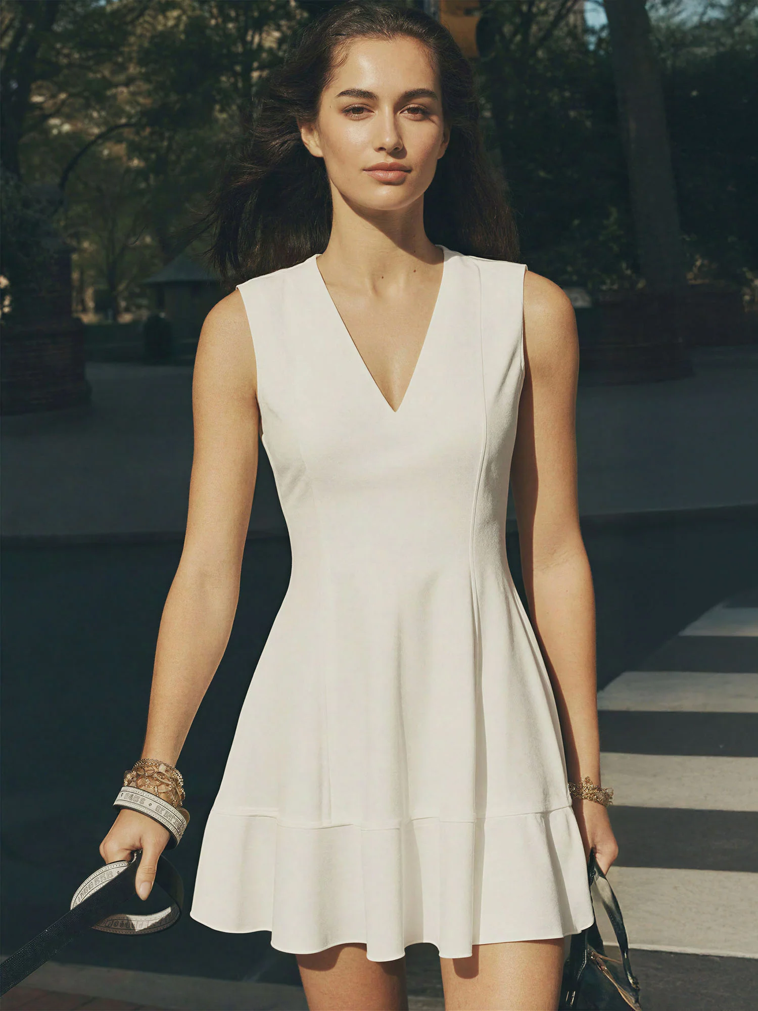 Maxine Sleeveless V Neck Fit & Flare Mini Dress - Image 13