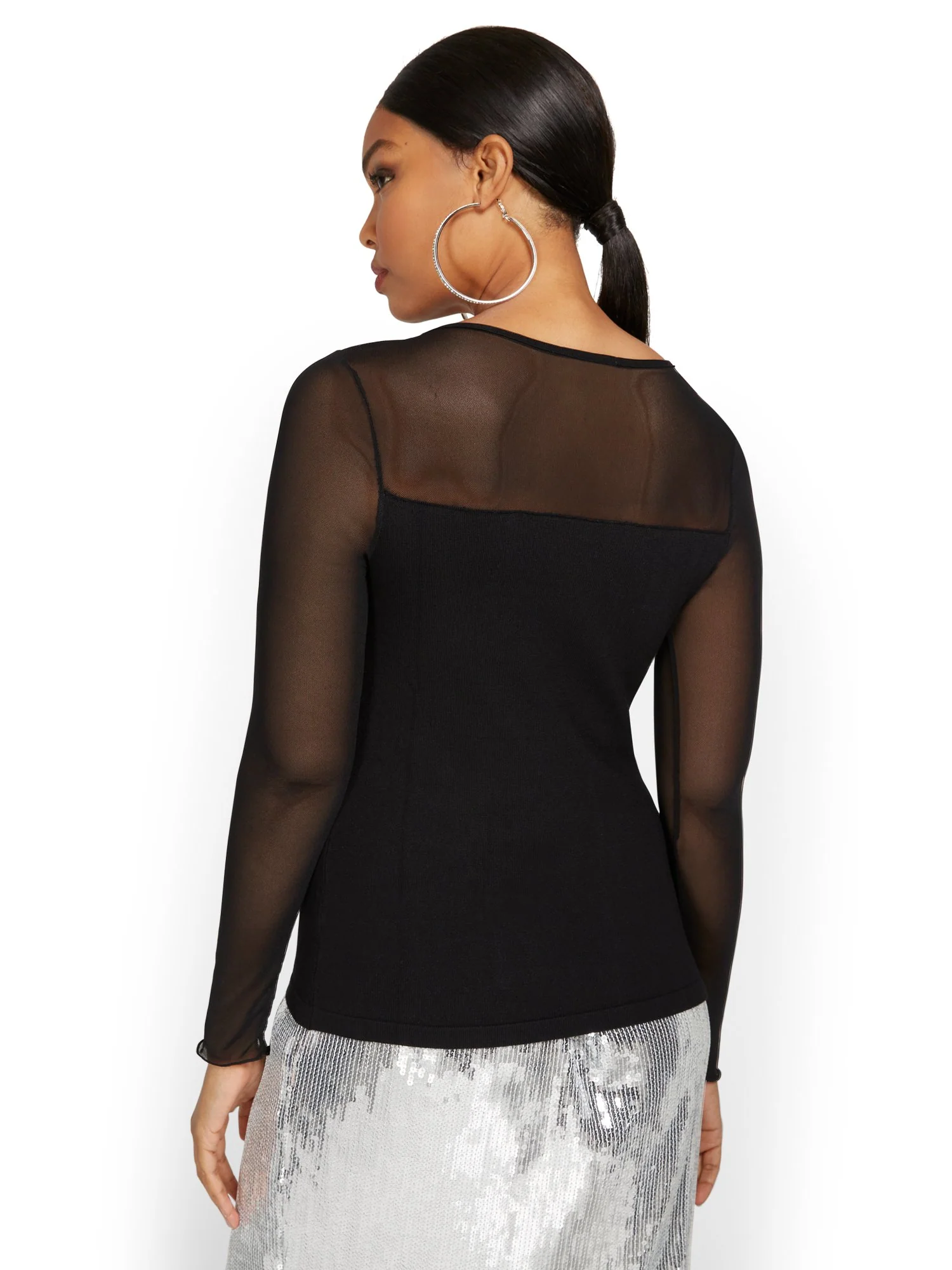 Mesh-Accent Sweater - Image 3