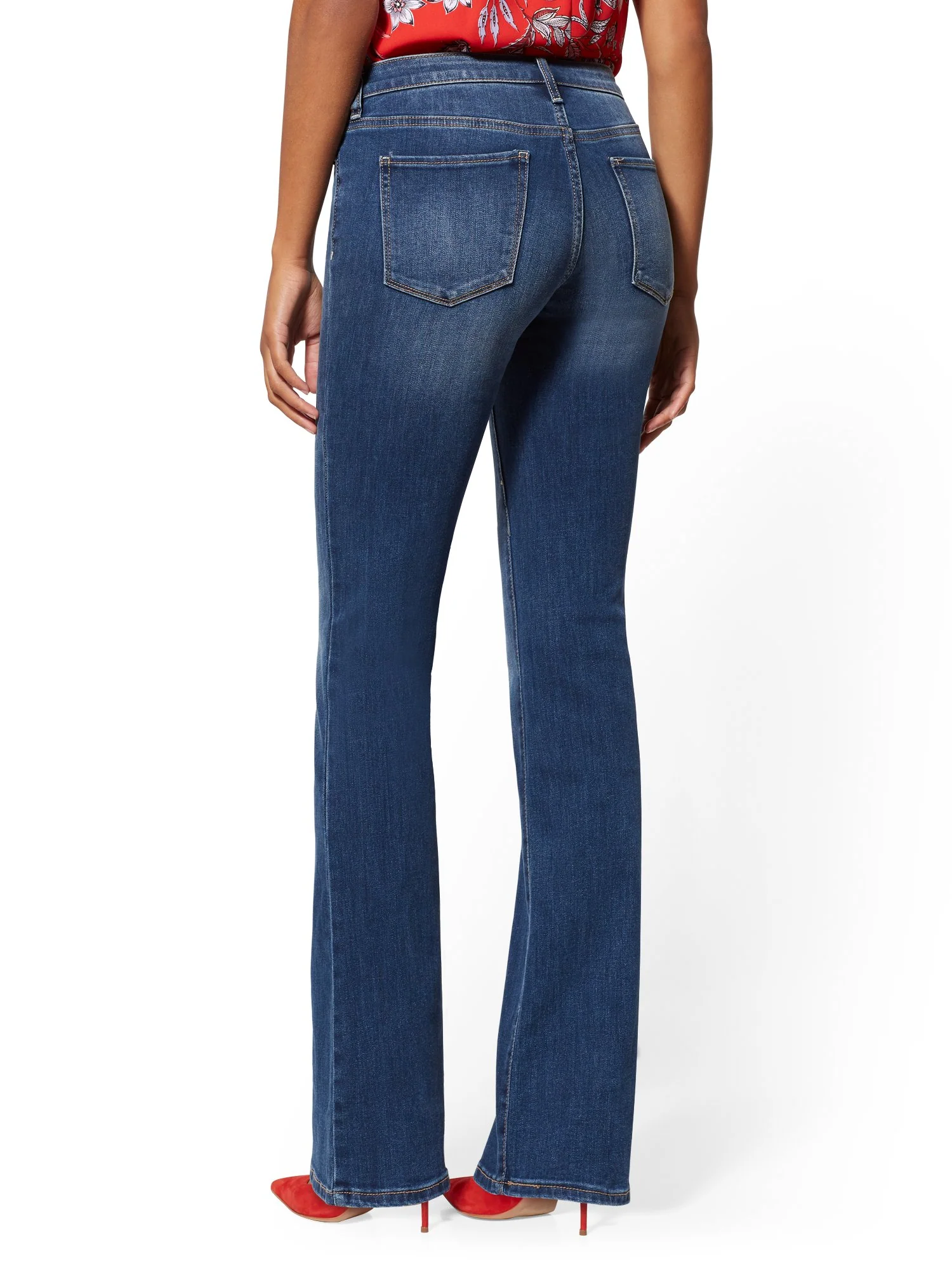 Mid-Rise Curvy Bootcut Jeans - Blue Honey - Image 3