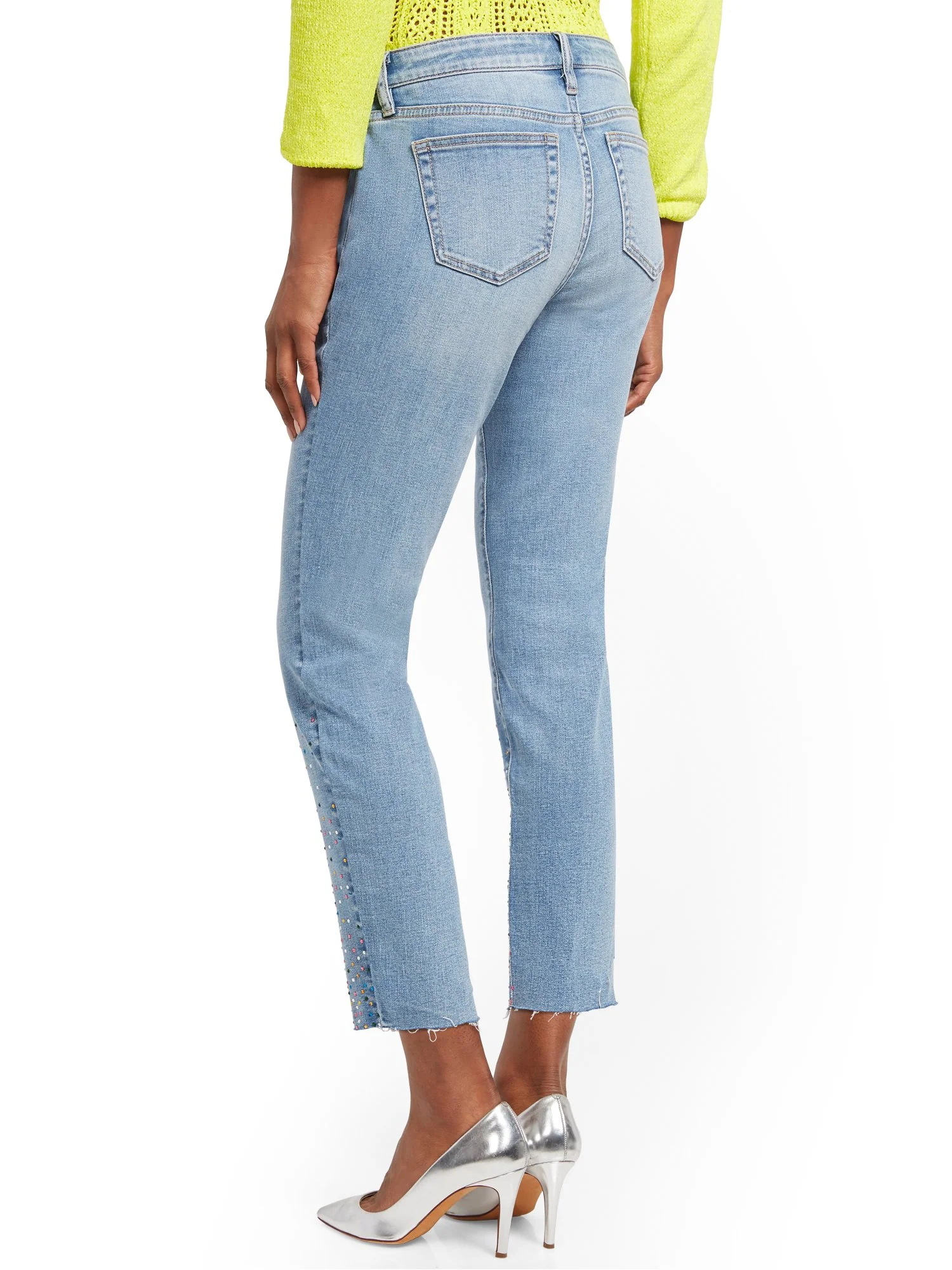 Mid-Rise Curvy Boyfriend Jeans - Platinum Blue - Image 3