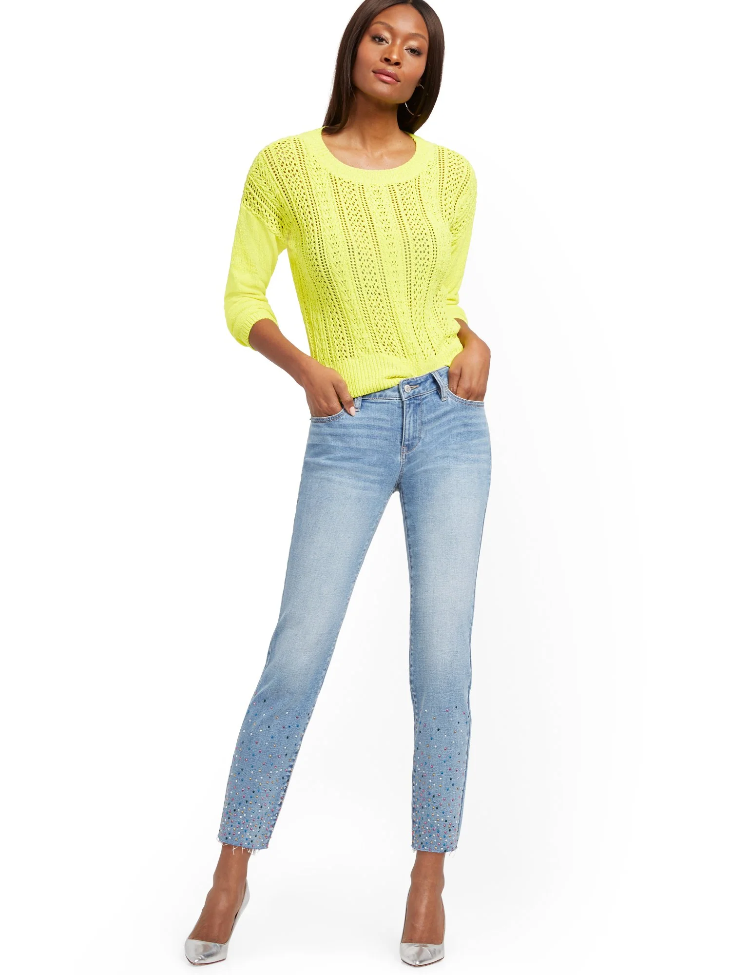Mid-Rise Curvy Boyfriend Jeans - Platinum Blue - Image 5