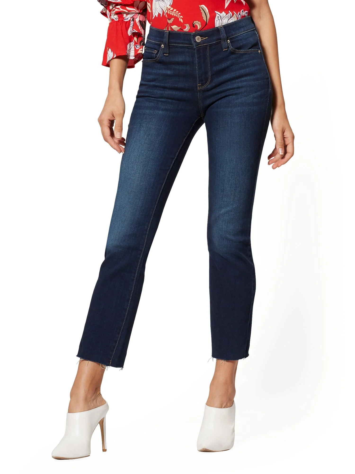 Mid-Rise Demi Bootcut Jeans - Bluebird Blue - Image 2