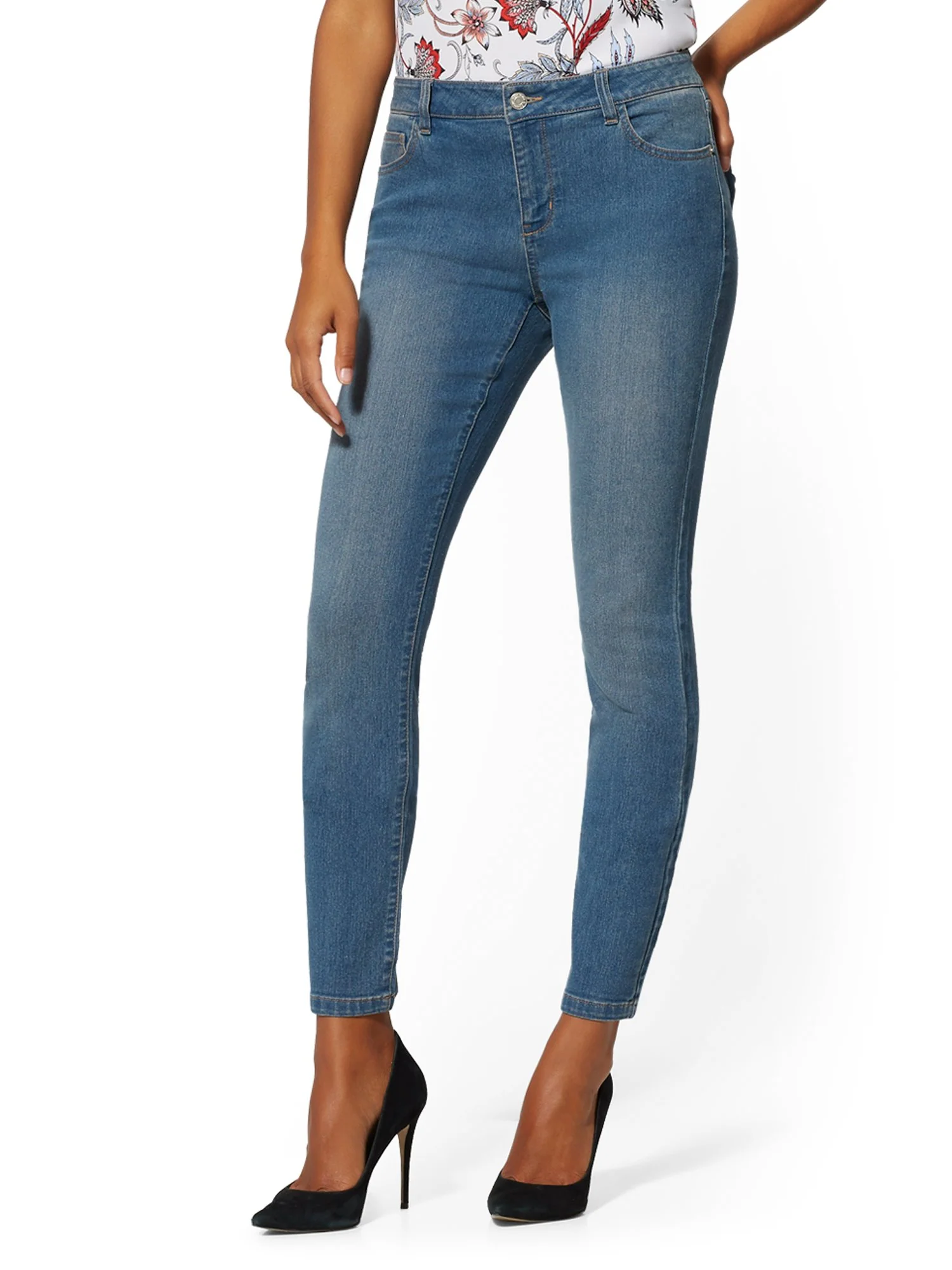 Mid-Rise Essential Skinny Jeans - Razor Blue - Image 2