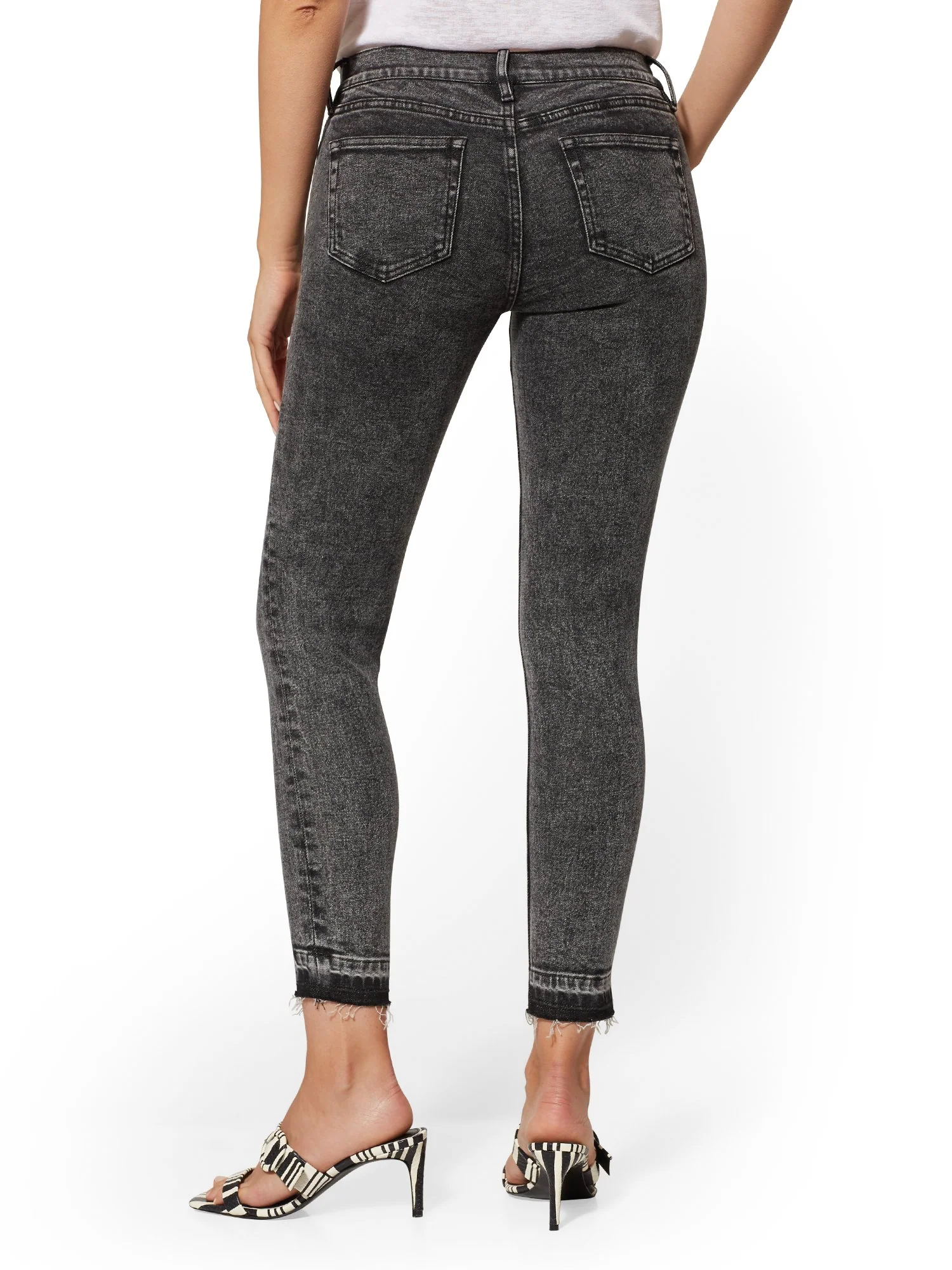 Mid-Rise Super-Skinny Ankle Jeans - Released Hem - Image 3
