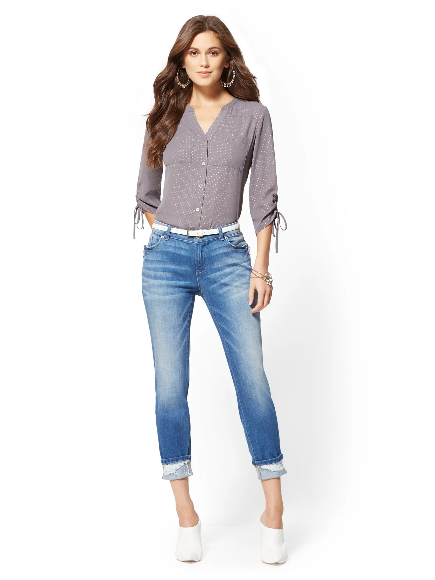 Mid-Rise Zip-Accent Curvy Boyfriend Jeans - Image 4