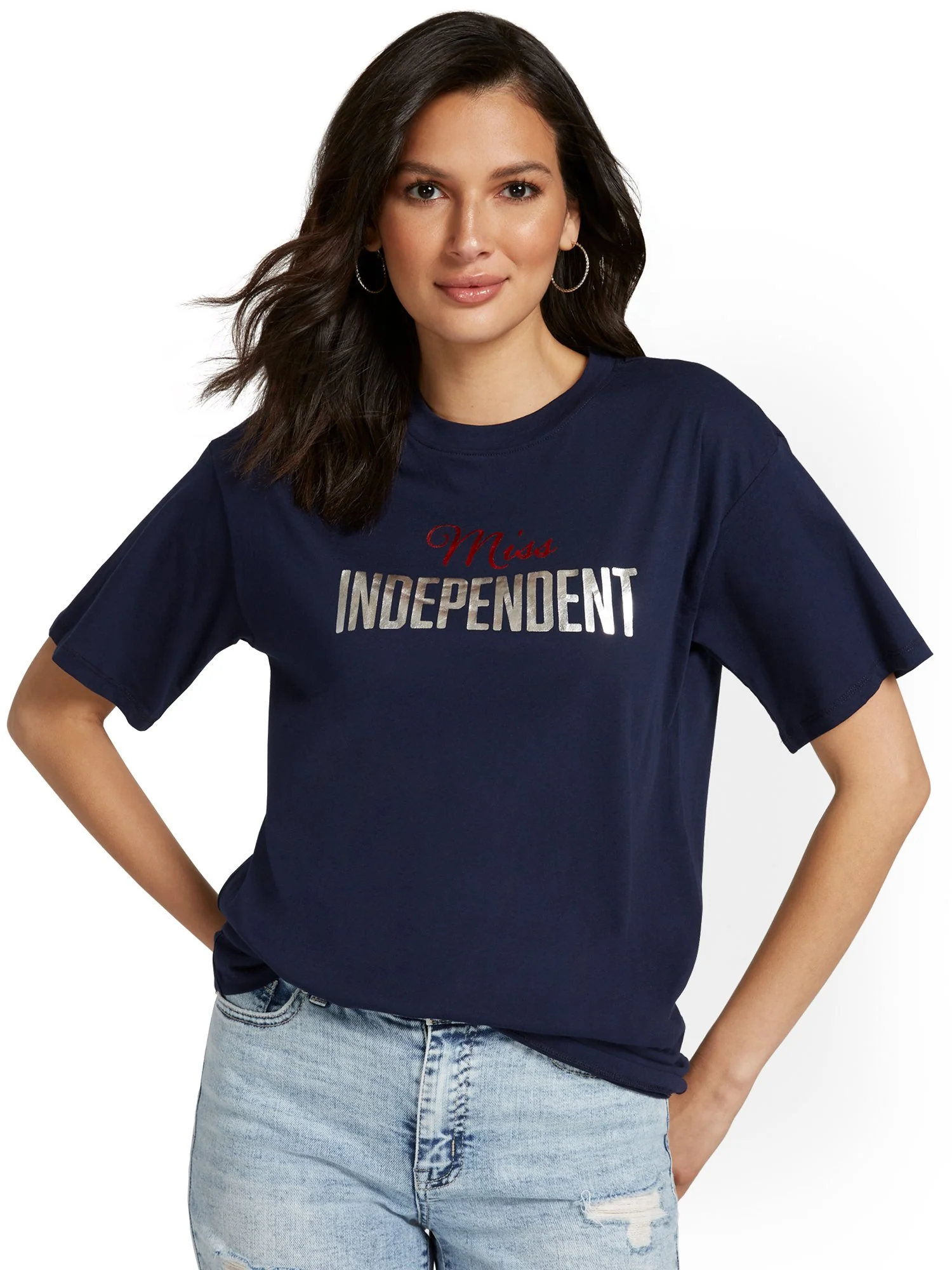 Miss Independent Oversized Graphic Tee - Image 2